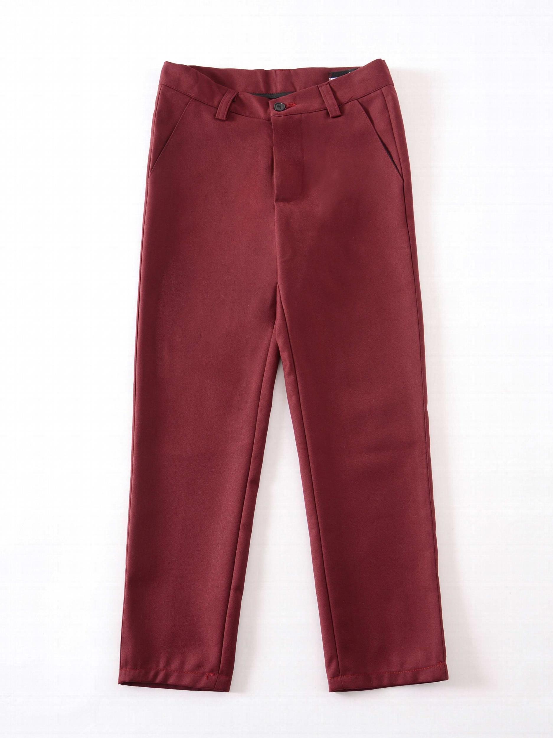 Boys Dress Pants Slim Fit Preppy Suit Pants with Pocket