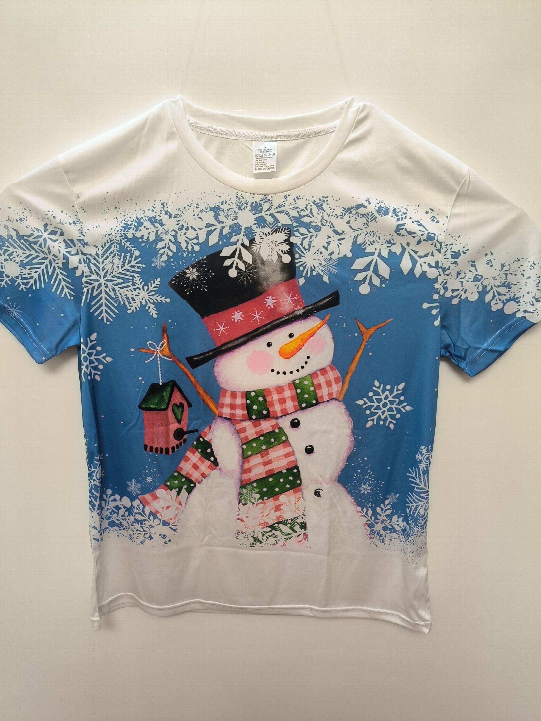 Snowman Print Men's Graphic T-shirt for Summer