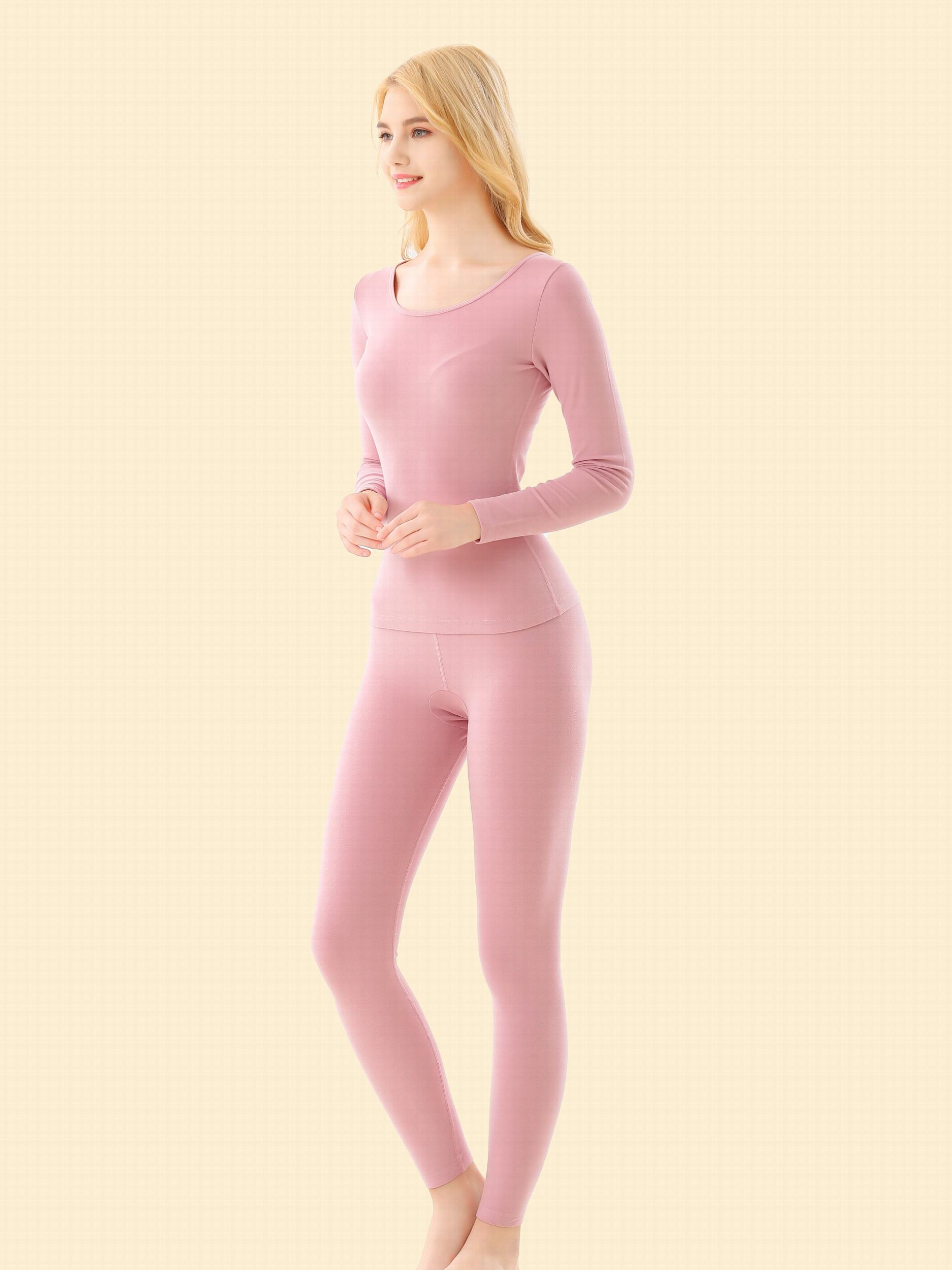Women's Thermal Underwear Set Long Sleeve Crew Neck Tops & Pants