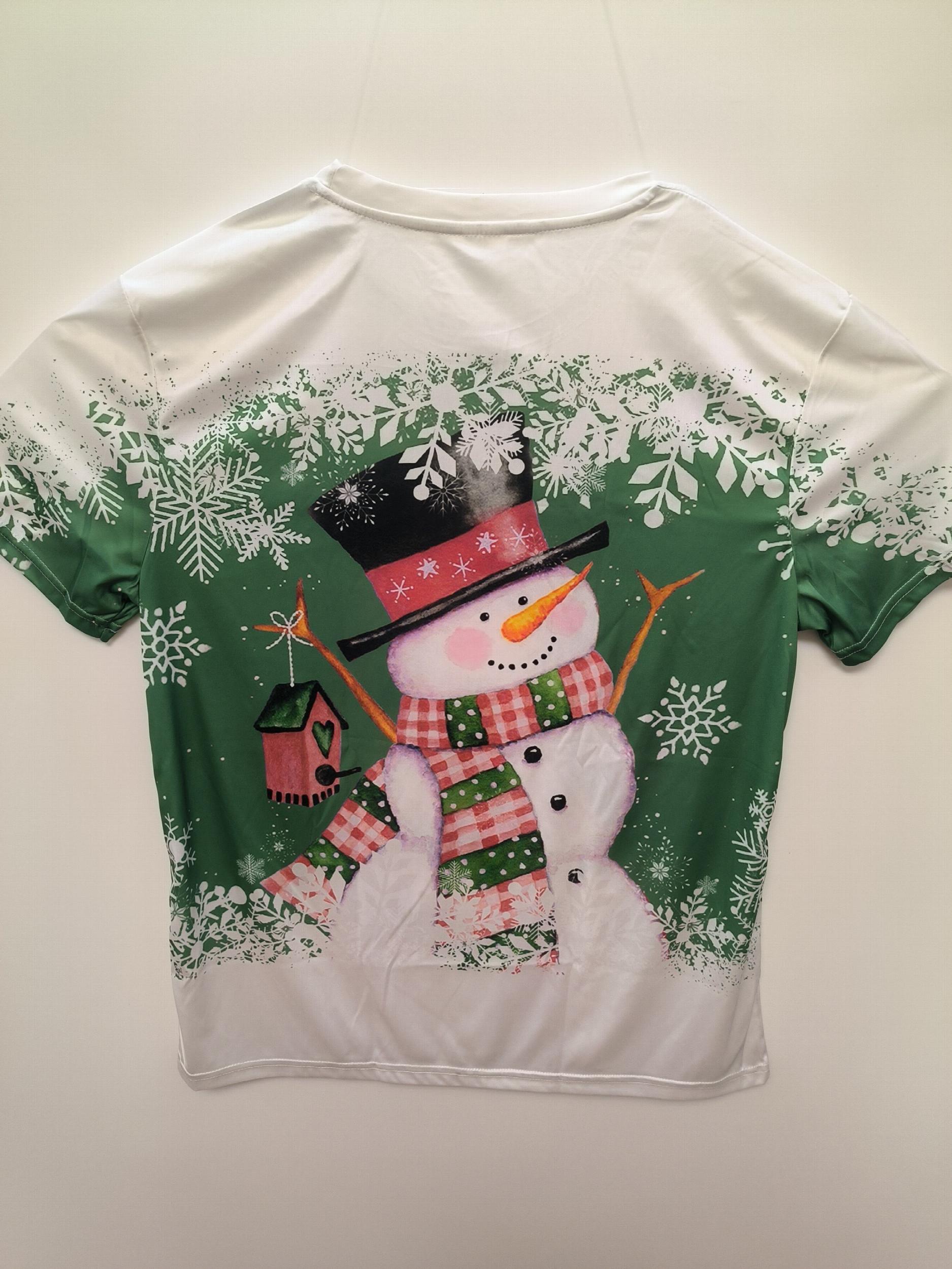Snowman Print Men's Graphic T-shirt for Summer