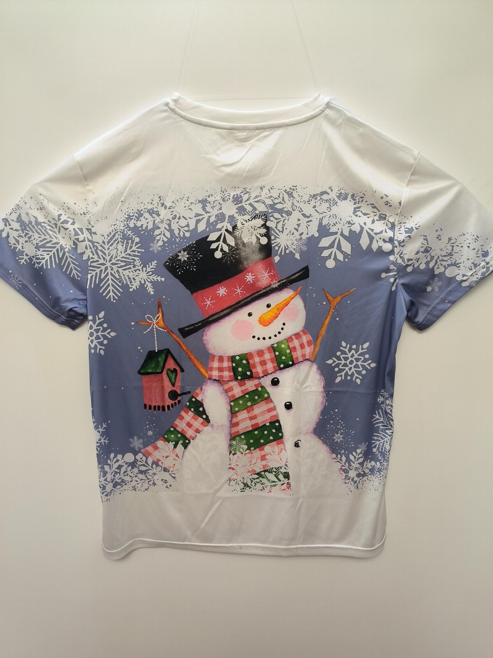Snowman Print Men's Graphic T-shirt for Summer