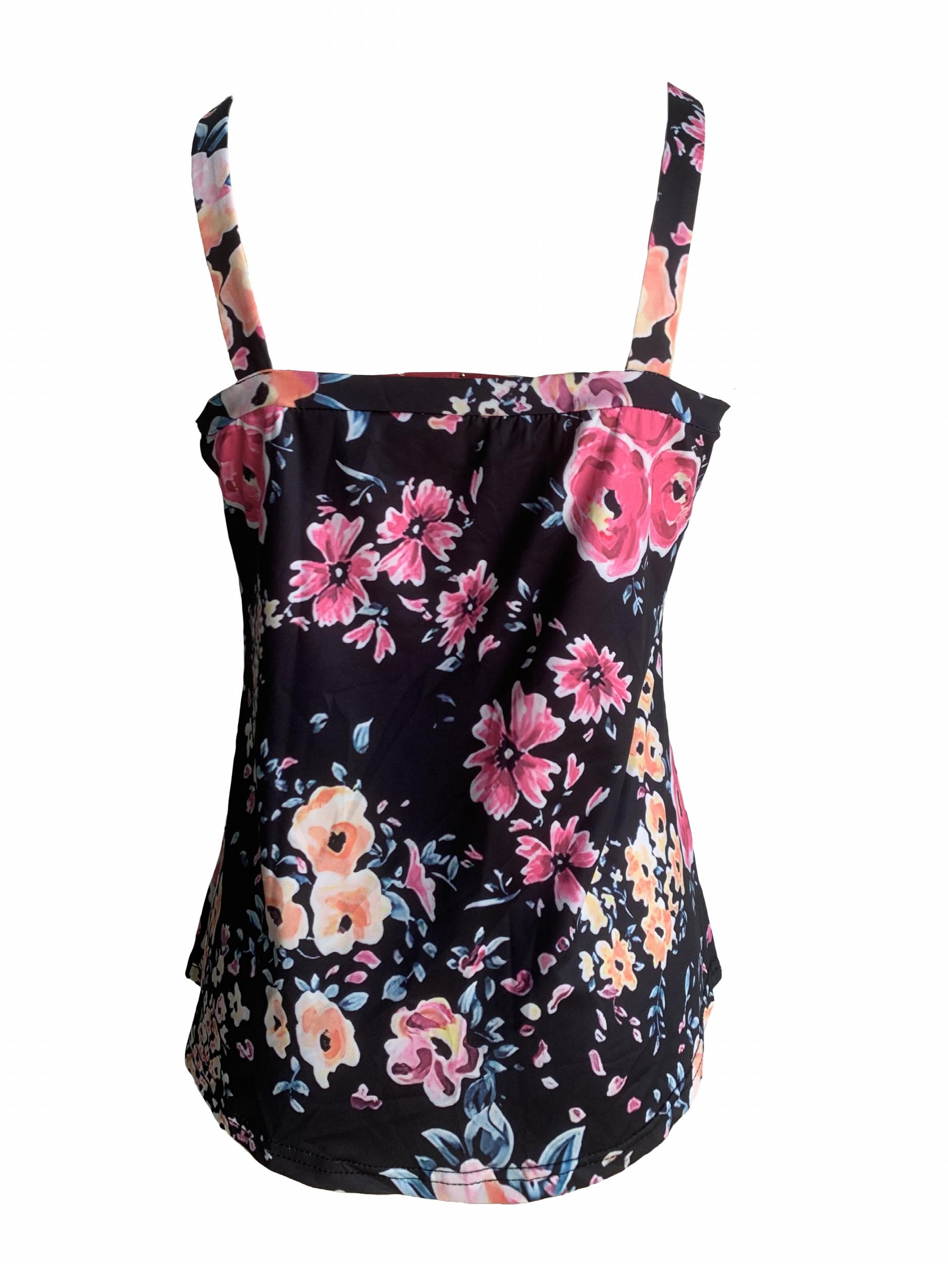 Random Print Cami Top V Neck Casual Top For Summer & Spring Women's Clothing