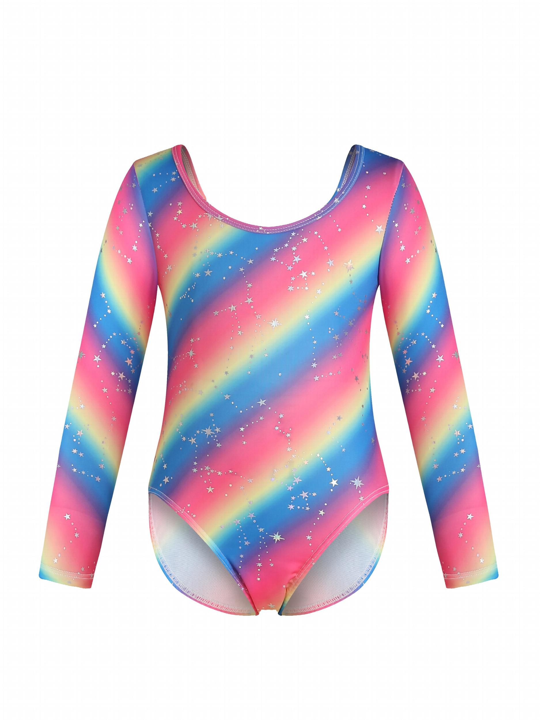 Dreamy Butterfly Tie Dye Gymnastics Suit Long Sleeve