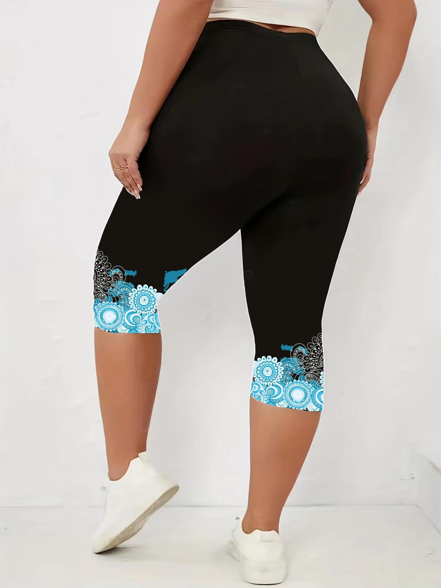 Floral Print Capri Leggings for Women