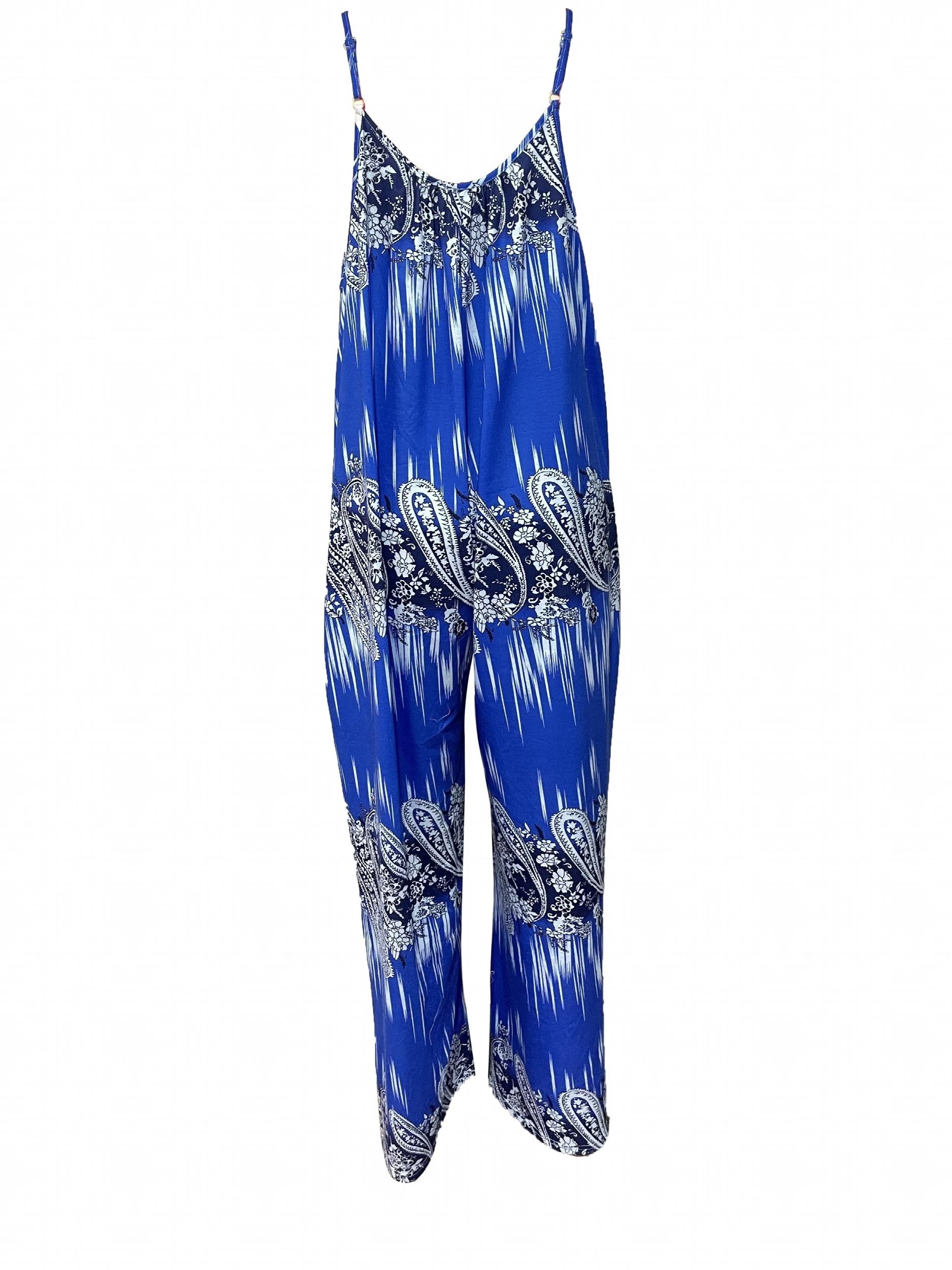 Graphic Print Cami Jumpsuit Sleeveless Wide Leg