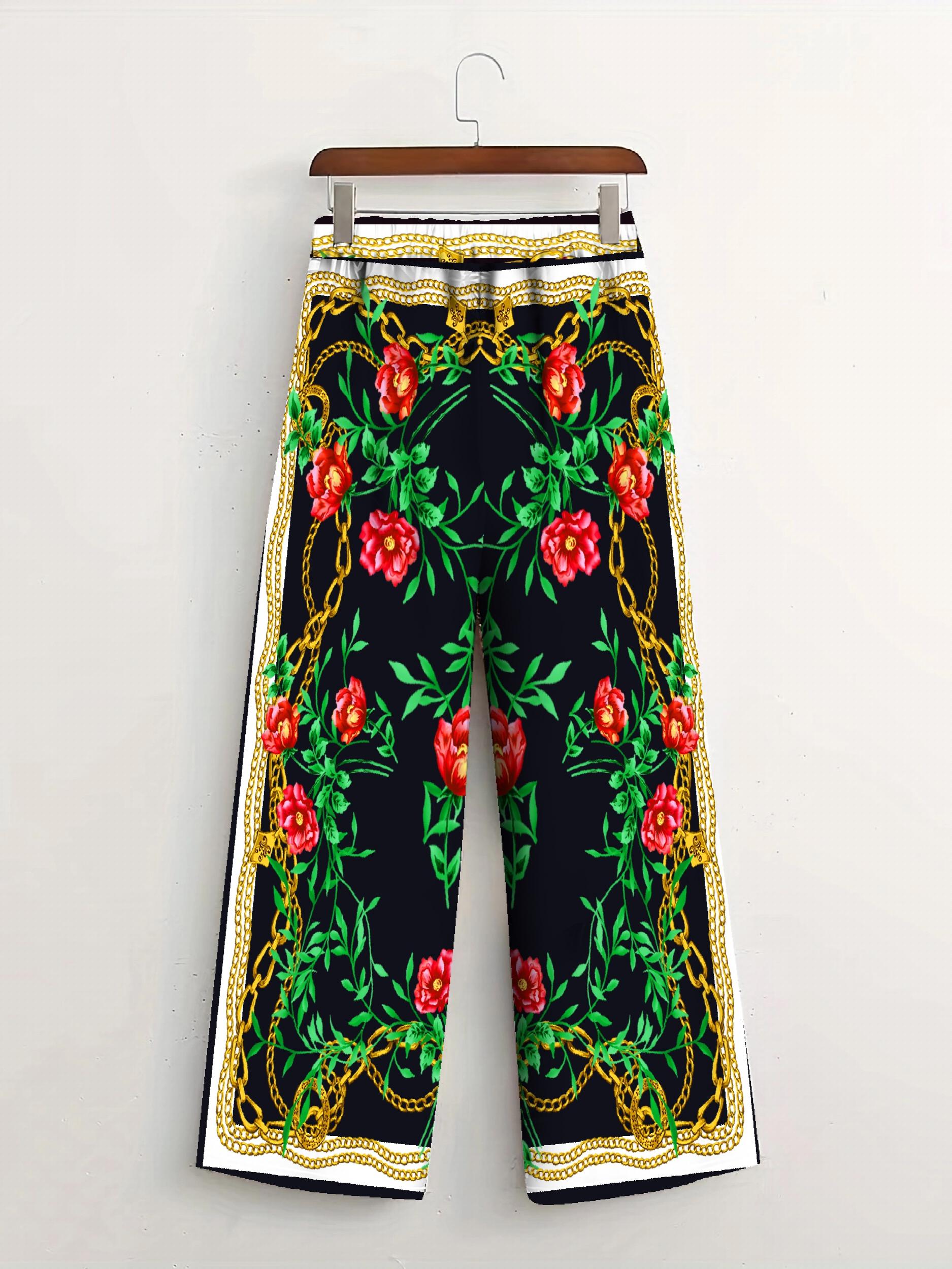 Block Vintage Two piece Set Button Front Batwing Sleeve Tops & Wide Leg Pants