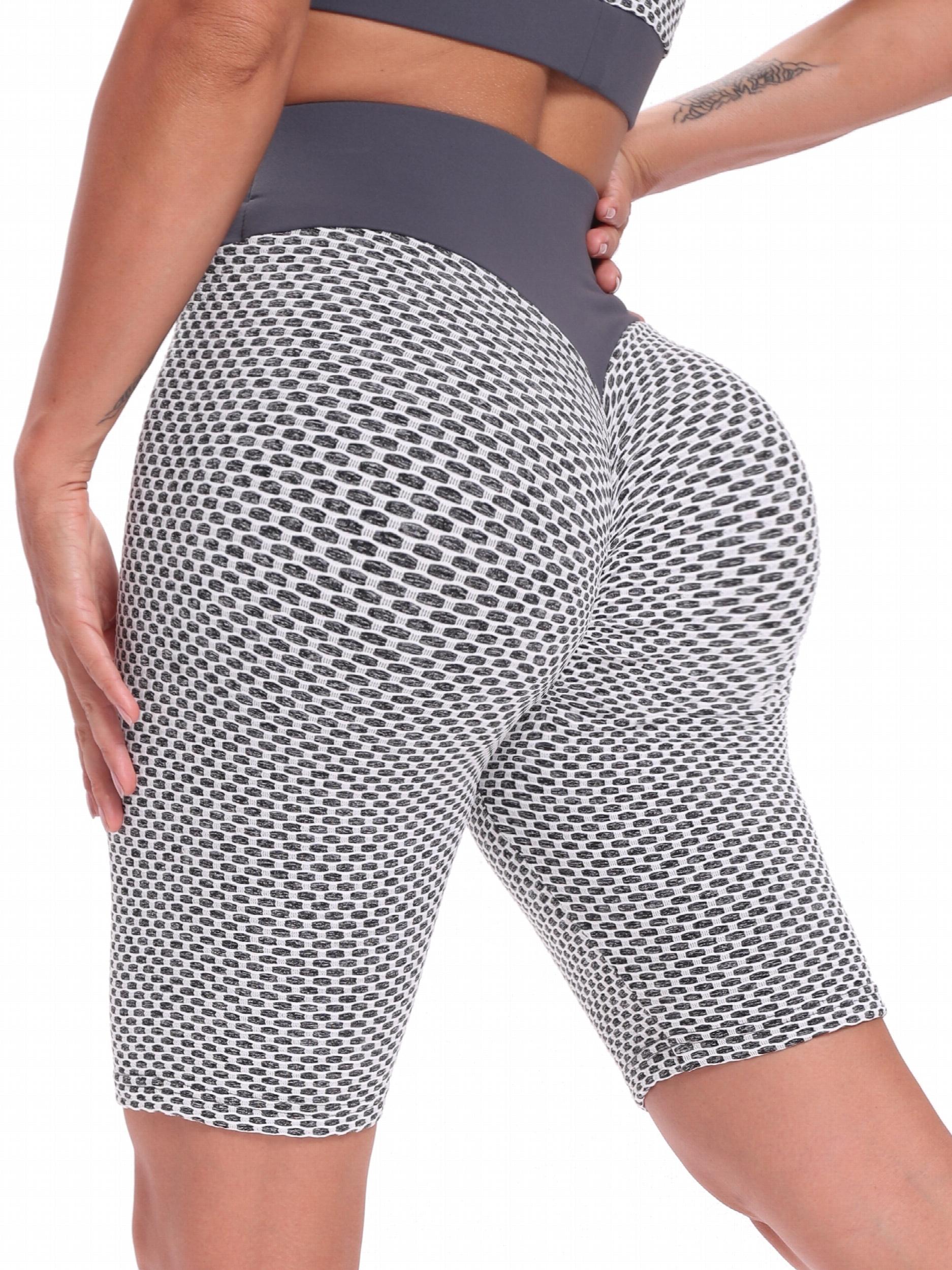 Bubble Jacquard Shorts High Waist Butt Lifting Yoga Shorts