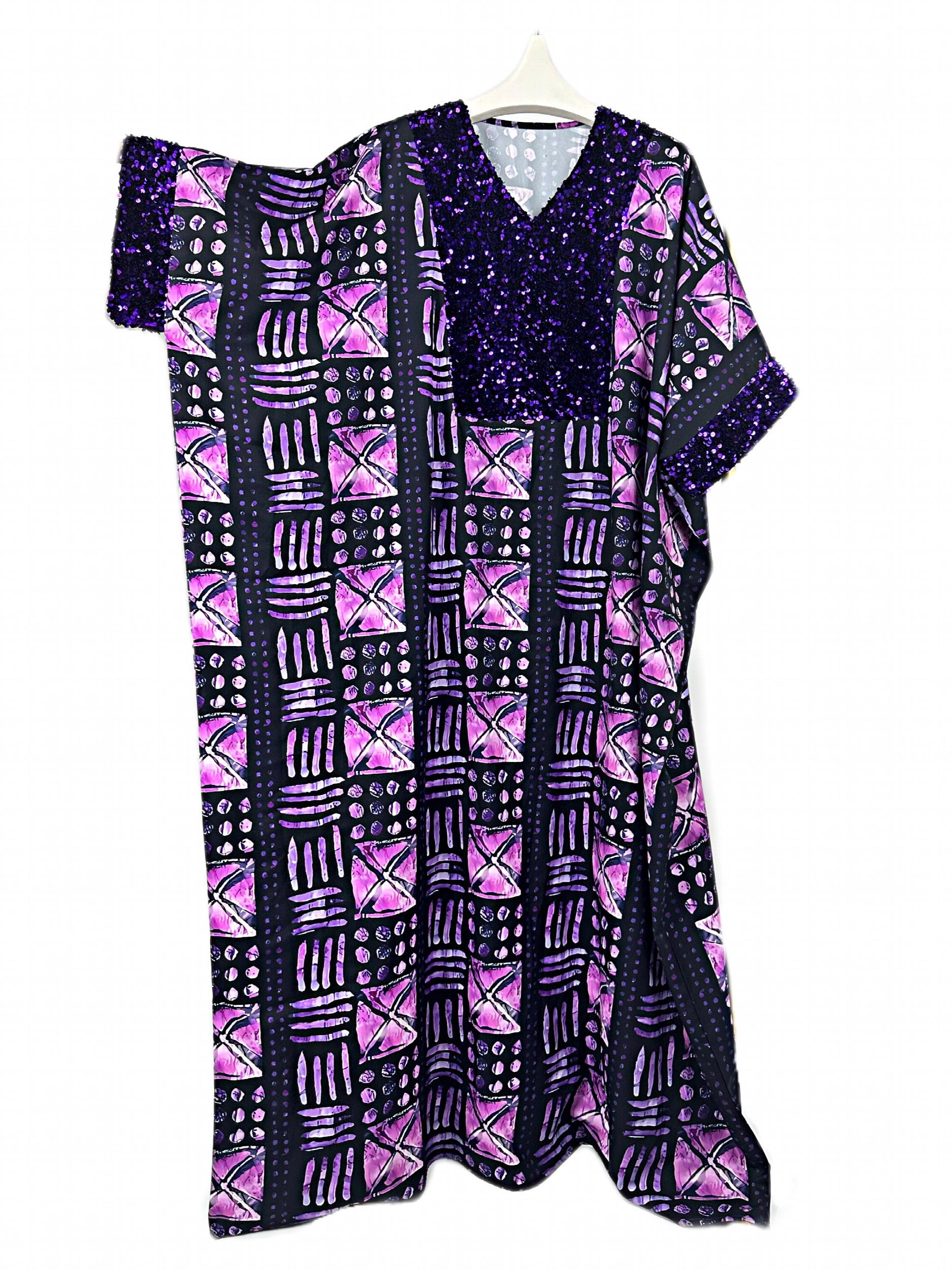 Abaya Dress Geometric Print Maxi Kaftan Dress