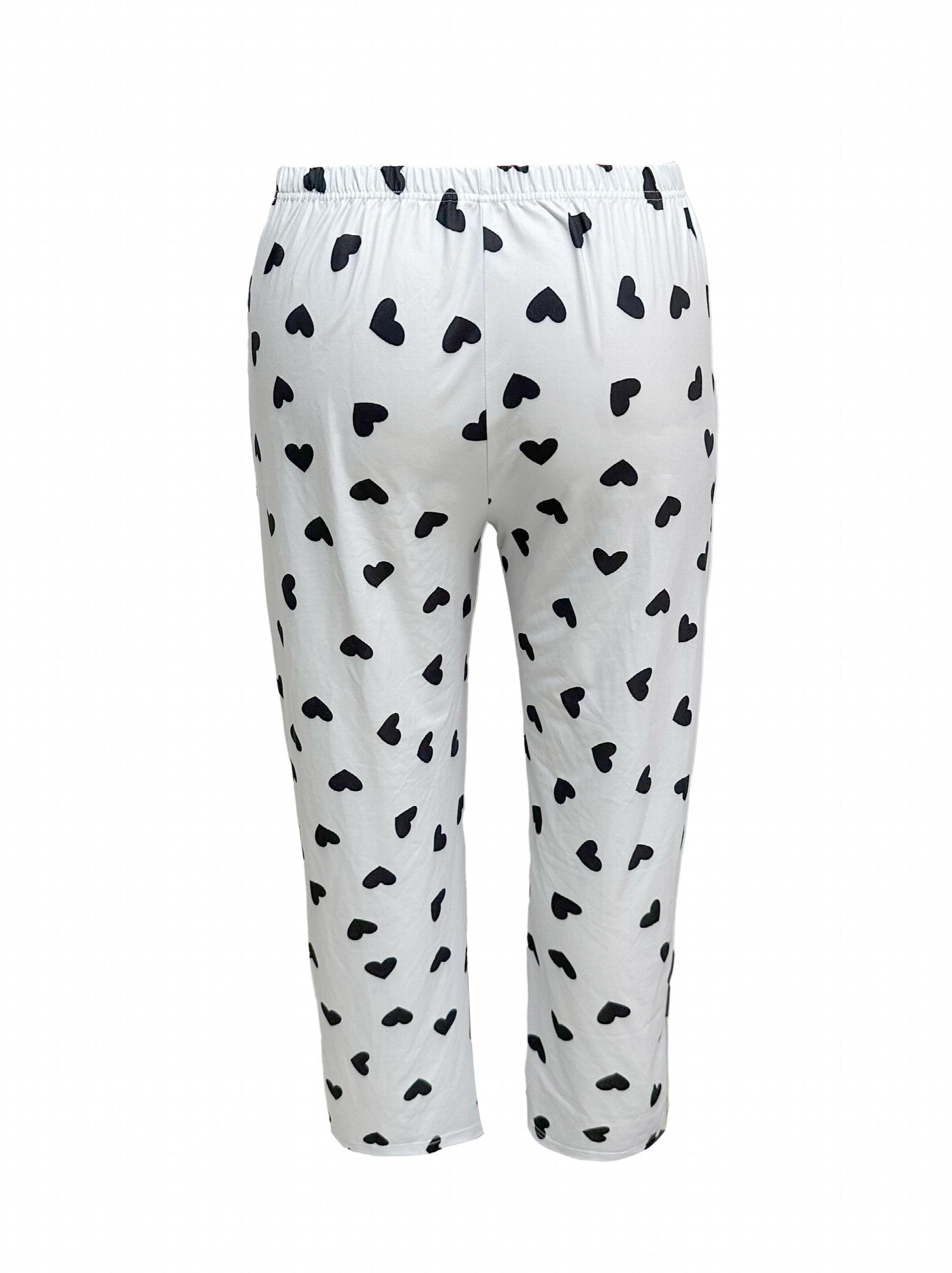 Heart Print Long Sleeve Lounge Two Piece Set