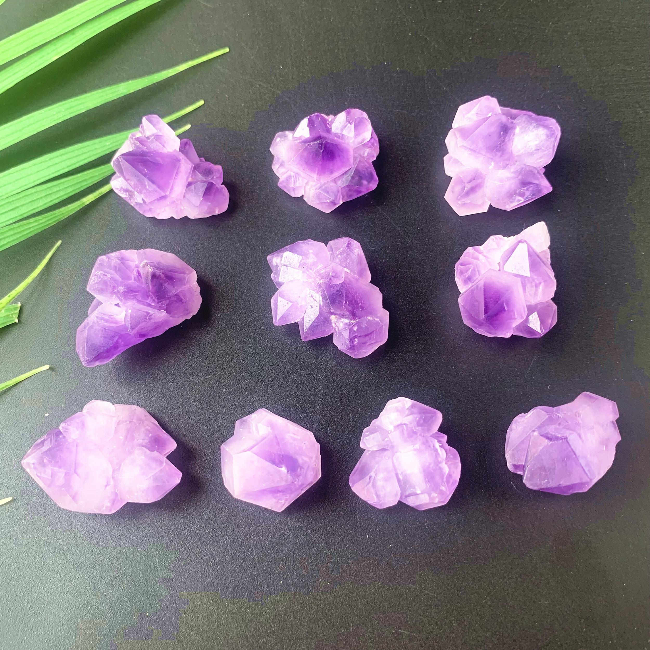 Natural Amethyst Flower Cluster Raw Stone Crystals