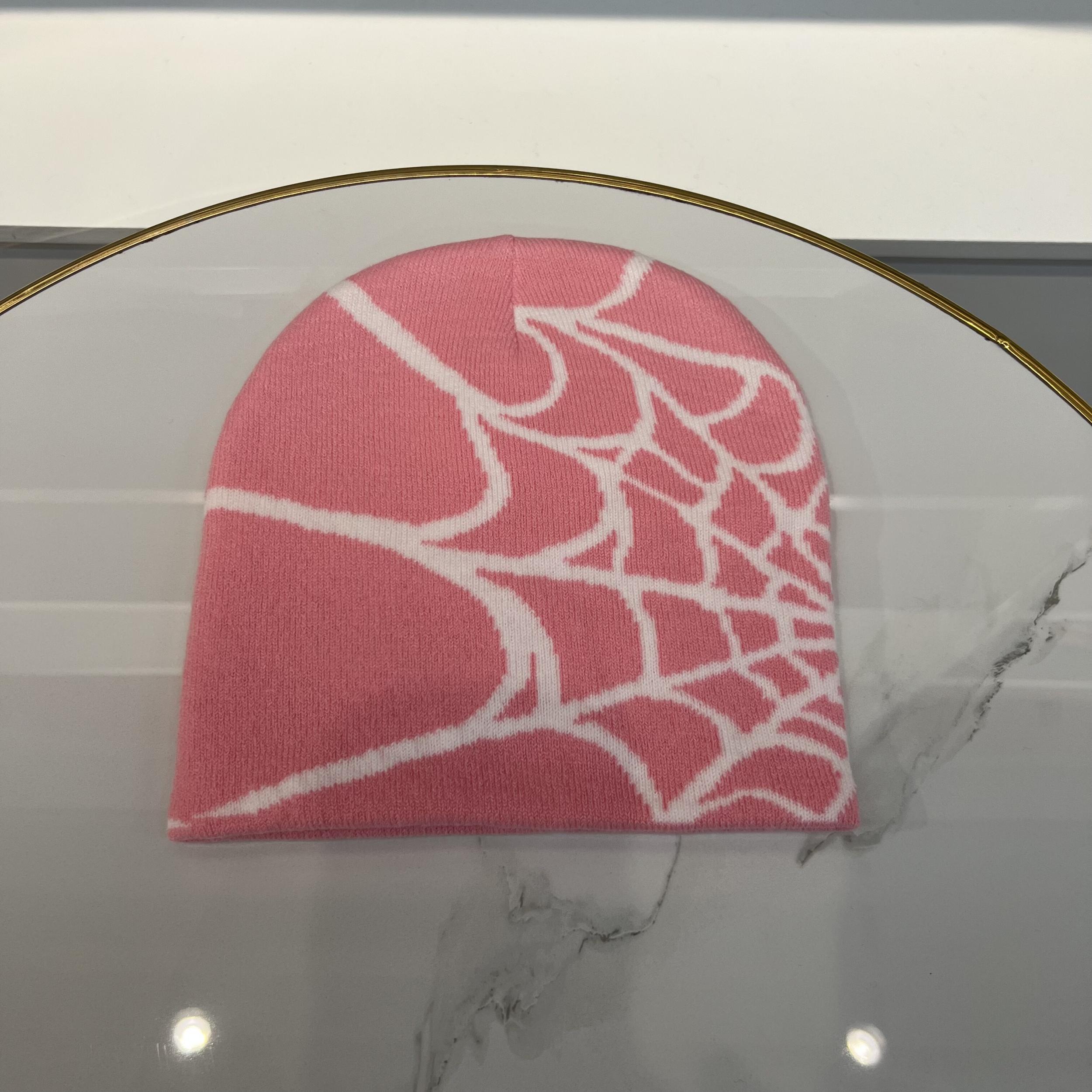 Windproof Knit Beanie Hat with Gothic Net Embroidery