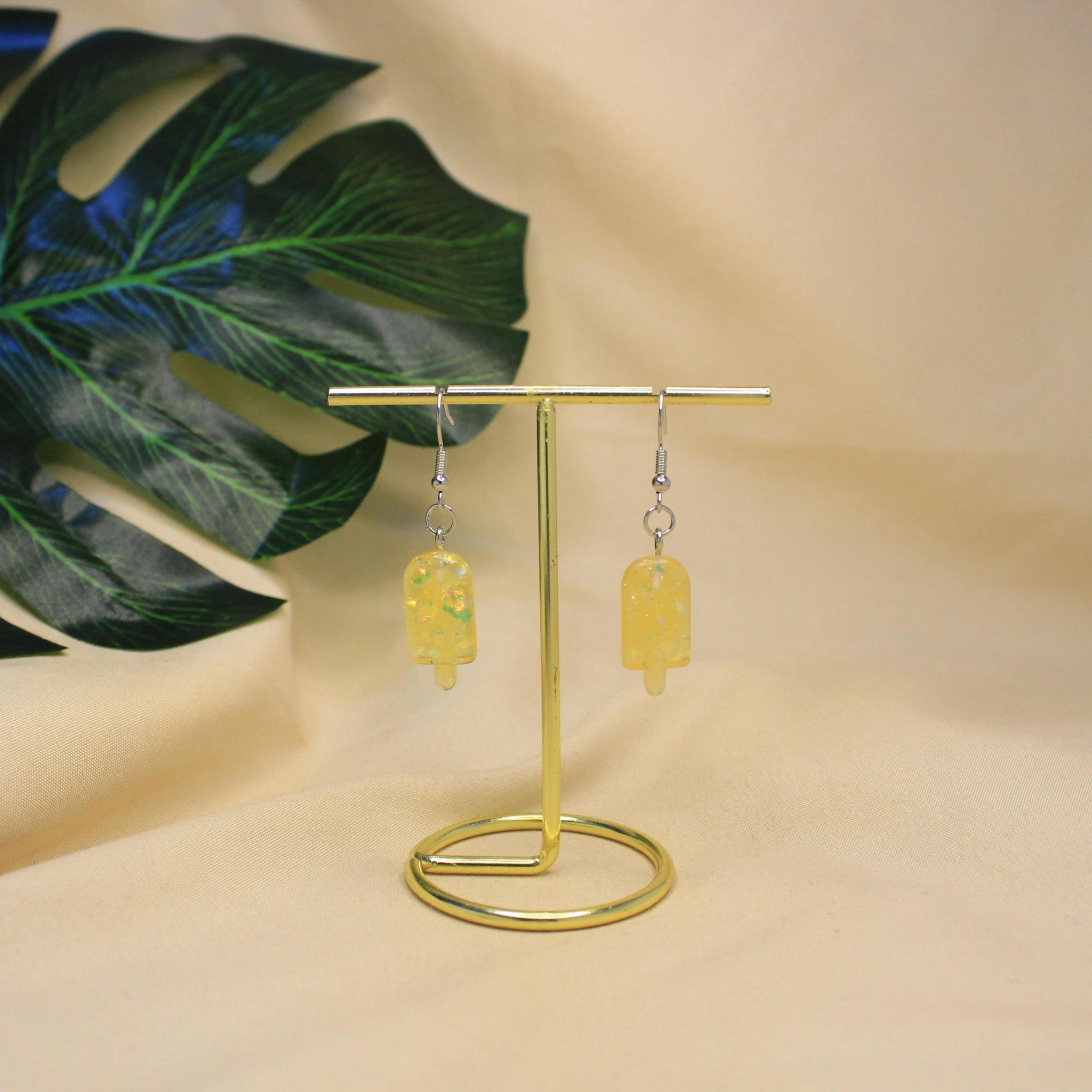 3D Stick Popsicle Pendant Earrings, Multiple Colors