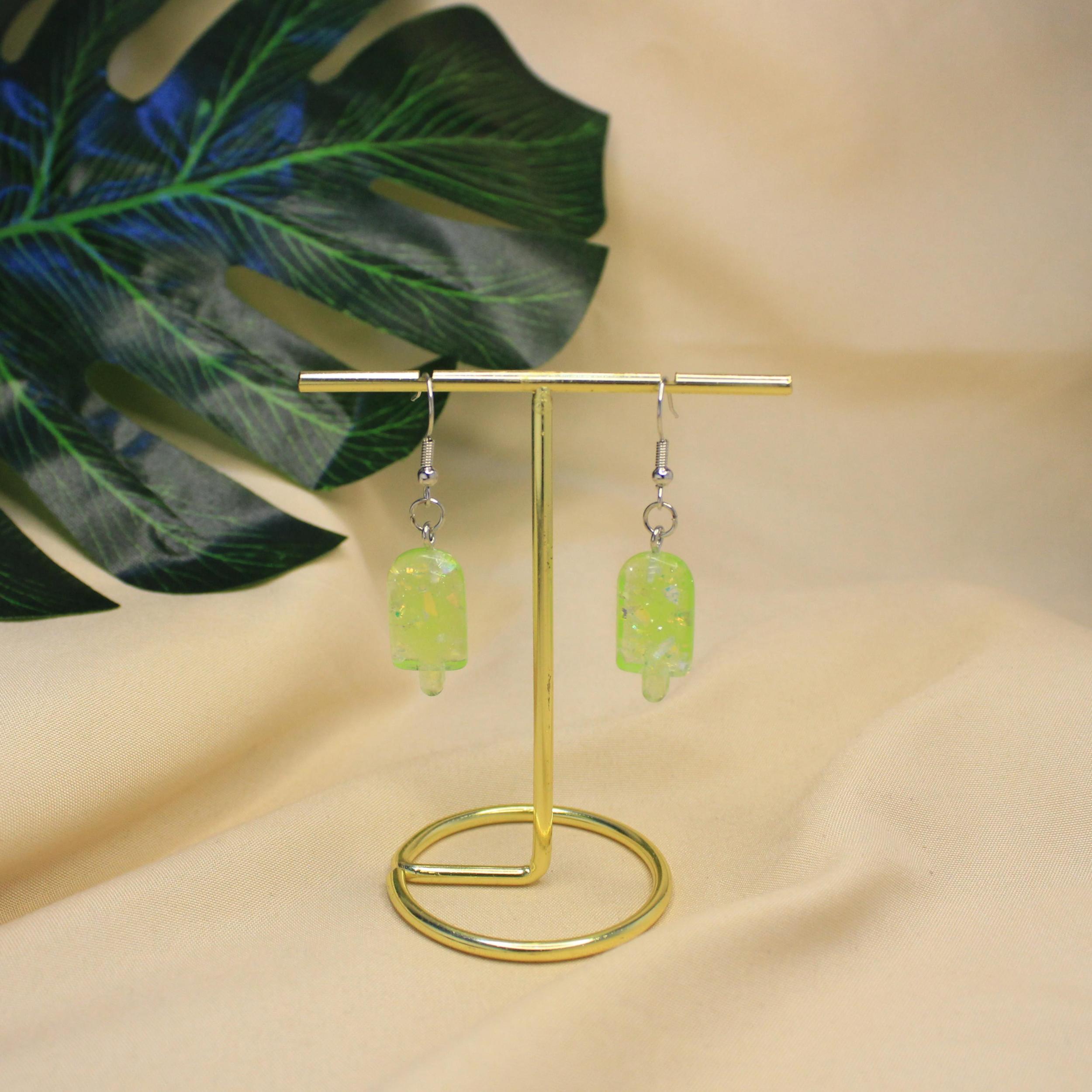 3D Stick Popsicle Pendant Earrings, Multiple Colors