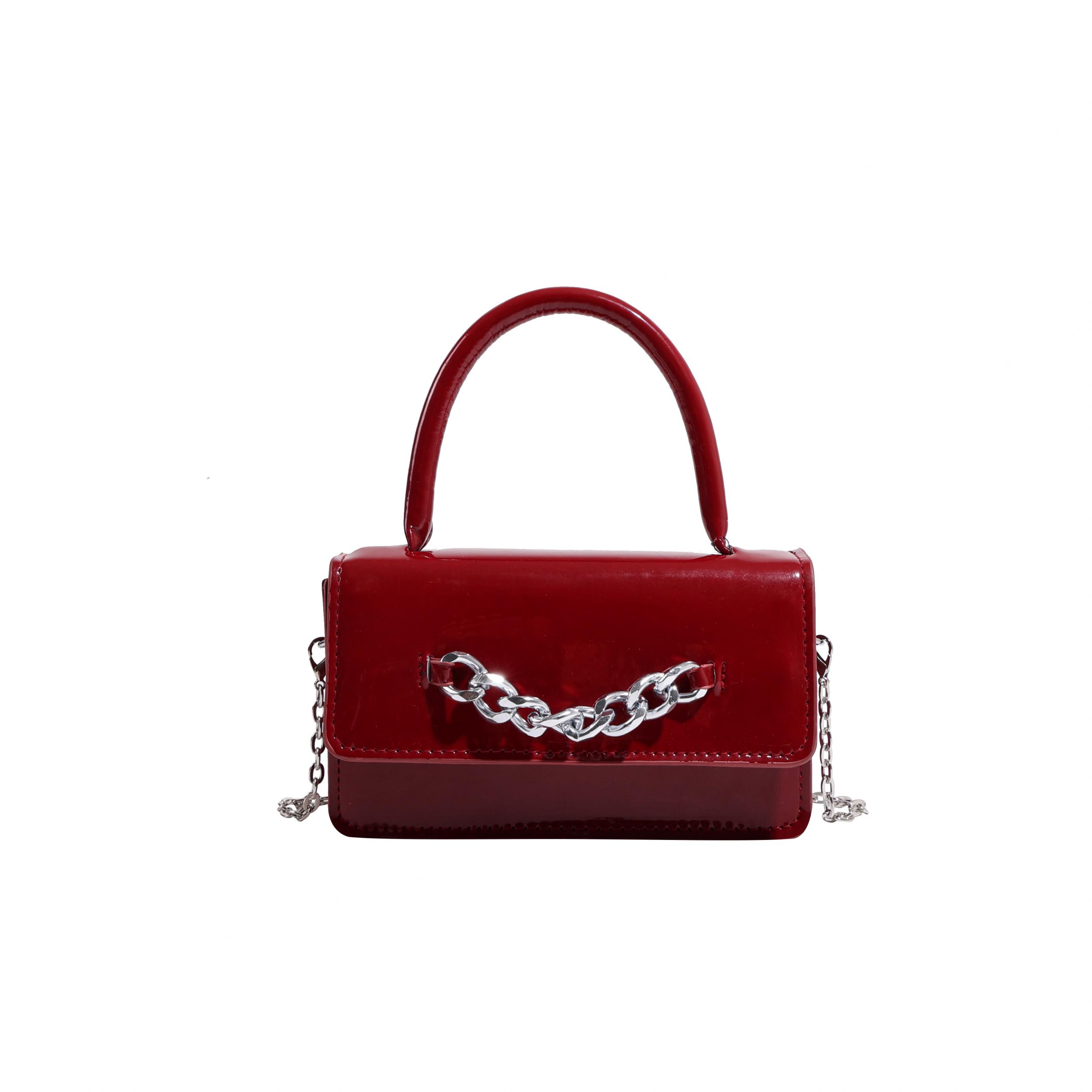 Chain Square Crossbody Bag Top Handle Satchel Purse