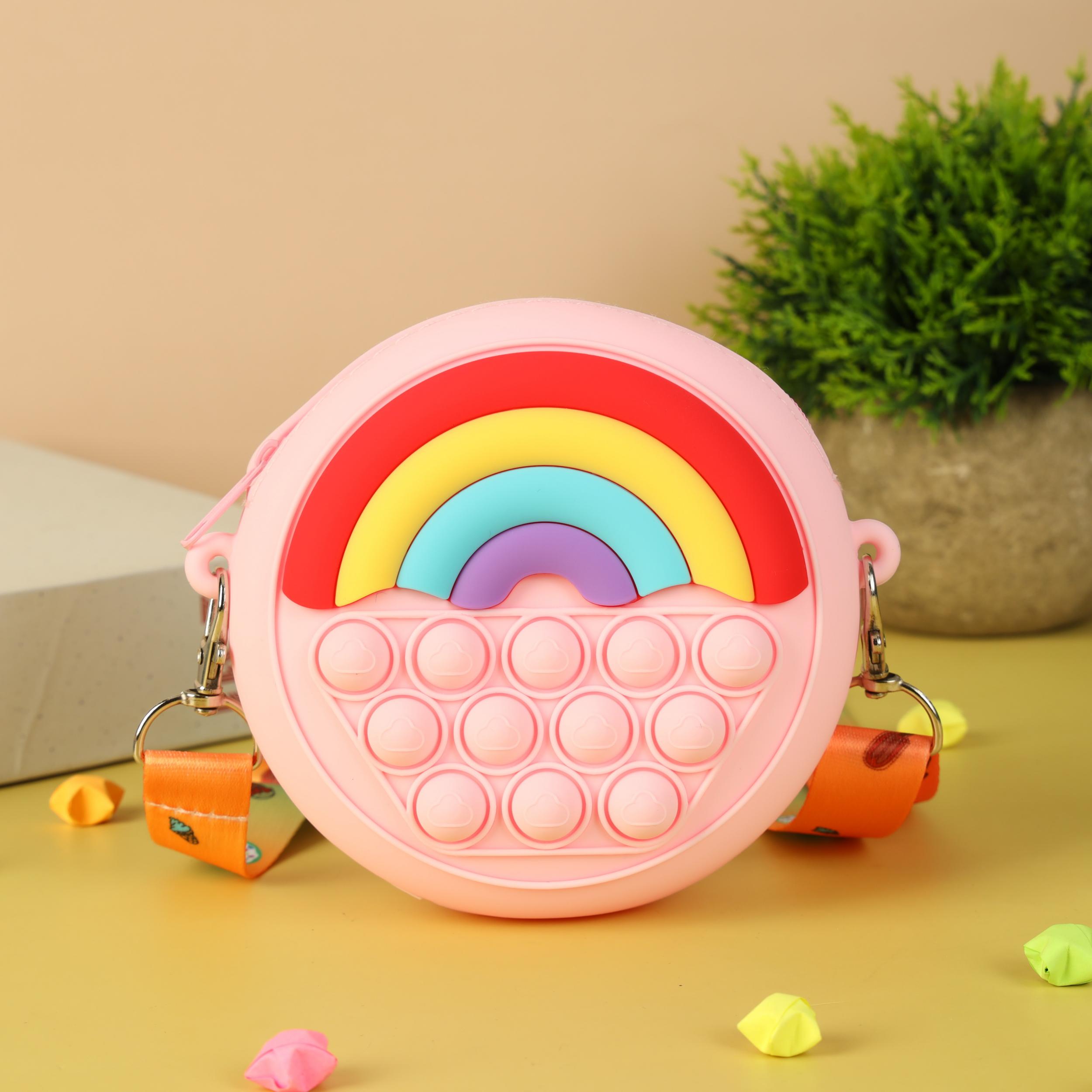 Silicone Rainbow Shoulder Bag Compression Bubble Bag