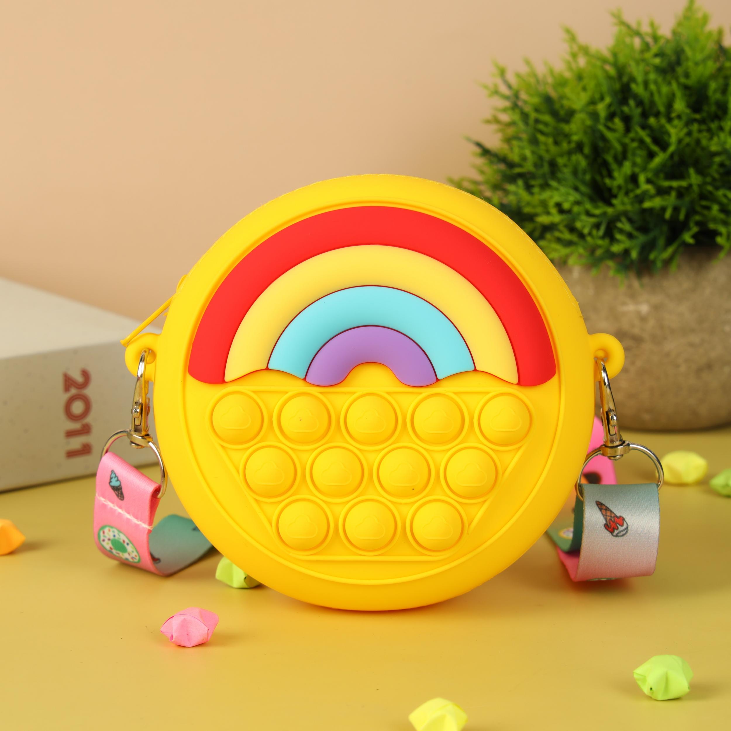 Silicone Rainbow Shoulder Bag Compression Bubble Bag