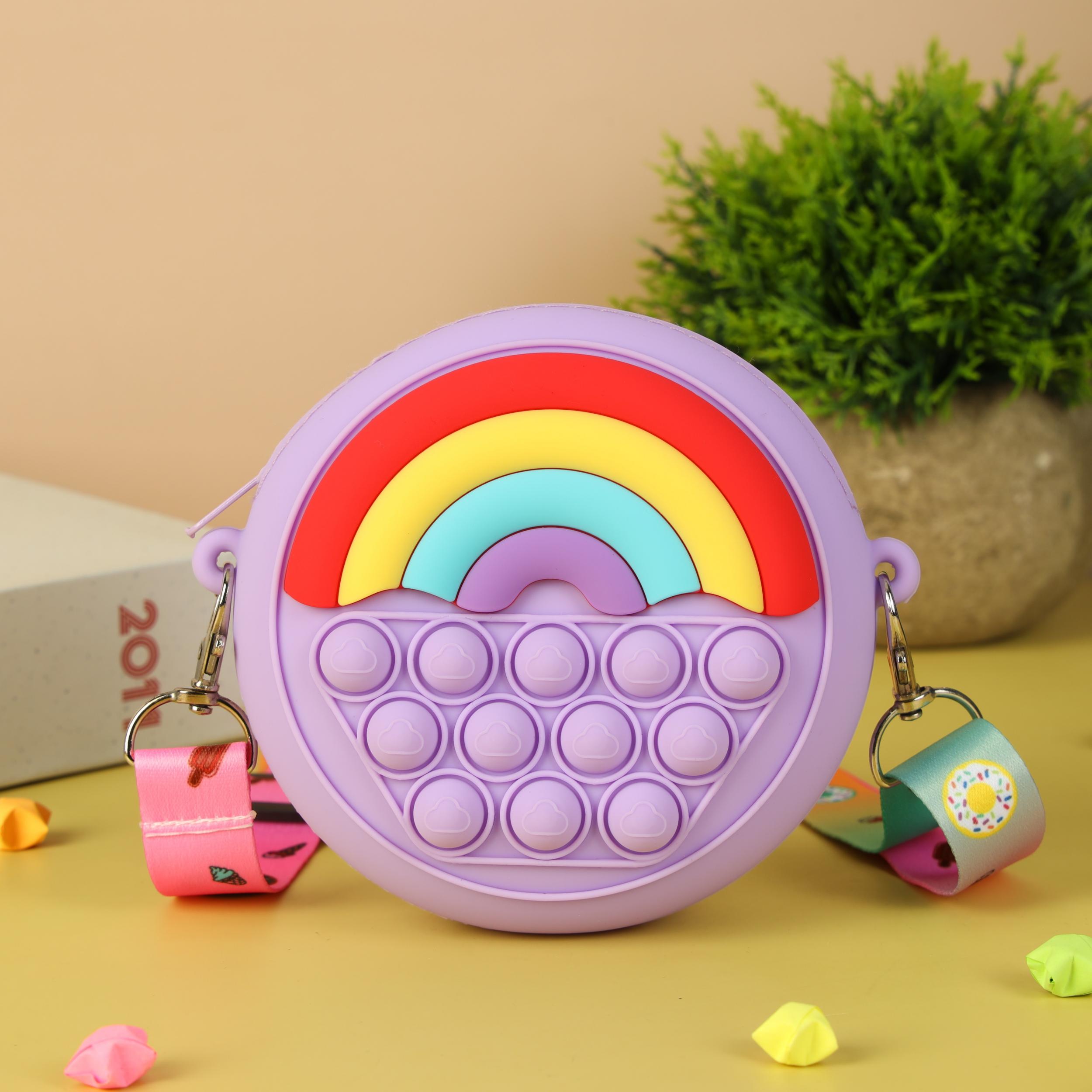 Silicone Rainbow Shoulder Bag Compression Bubble Bag
