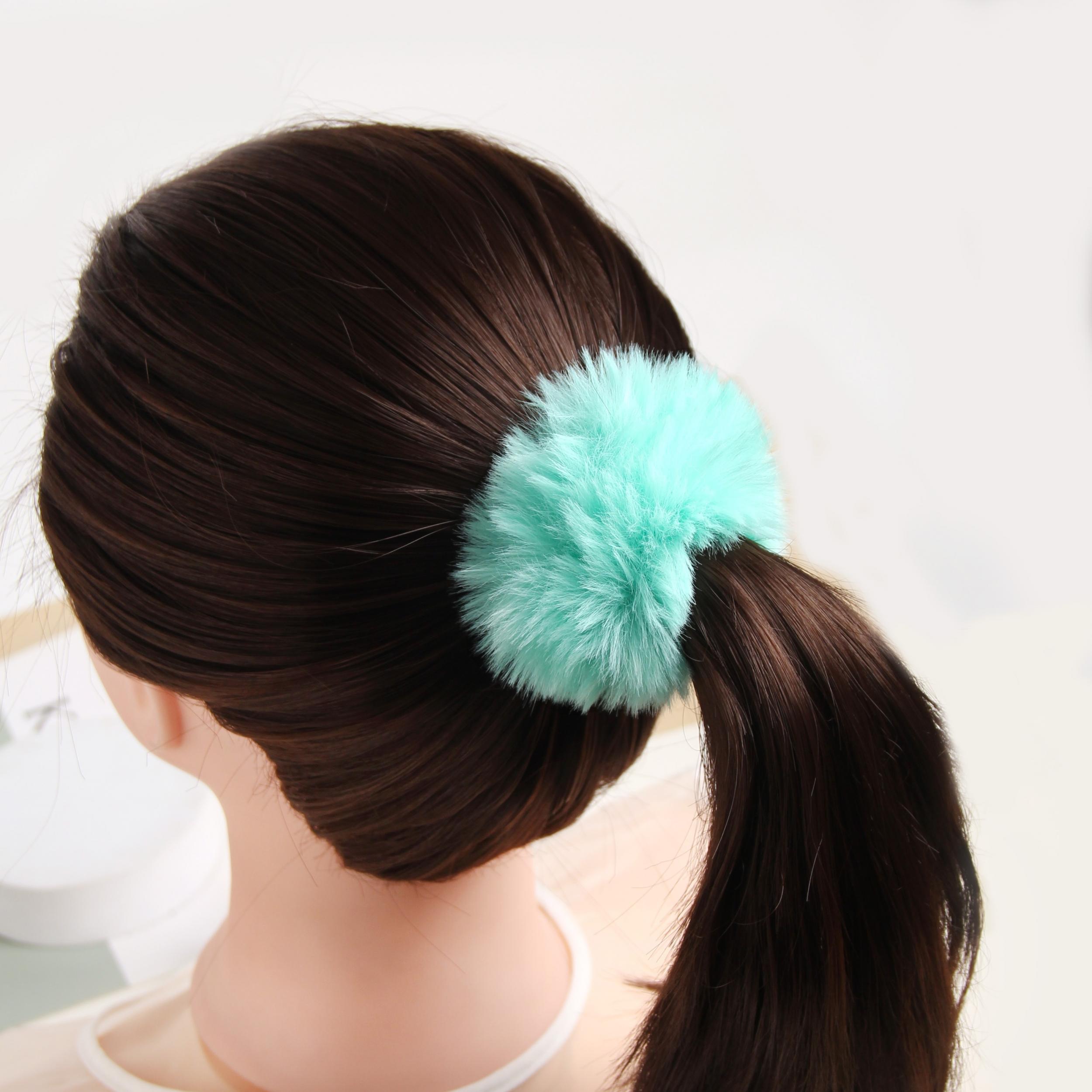 Faux Rabbit Fur Hair Scrunchies Elastic Hair Band 1pc