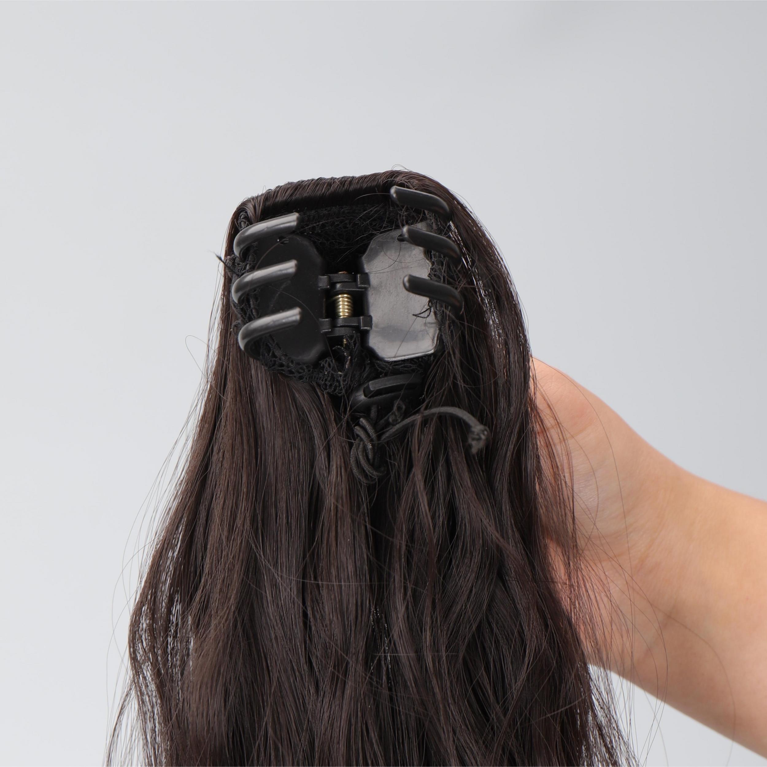 Natural Soft Ponytail Extensions Claw Clip Synthetic Hairpiece
