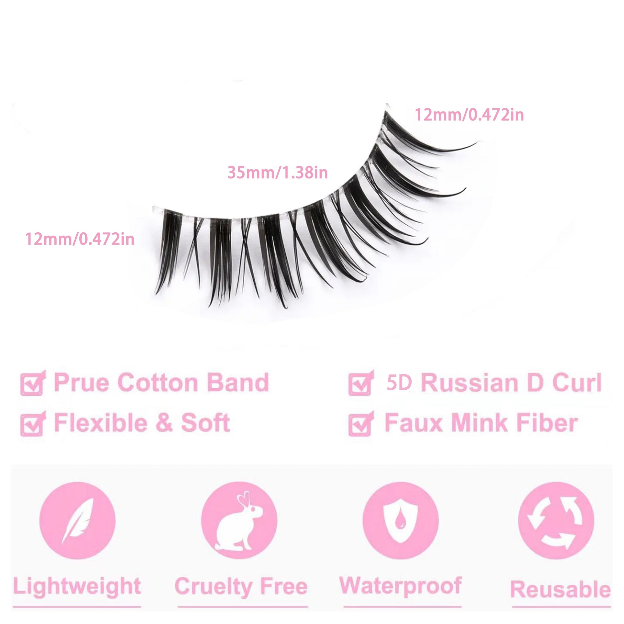 10 Pairs Natural 3D Faux Mink Short False Eyelashes