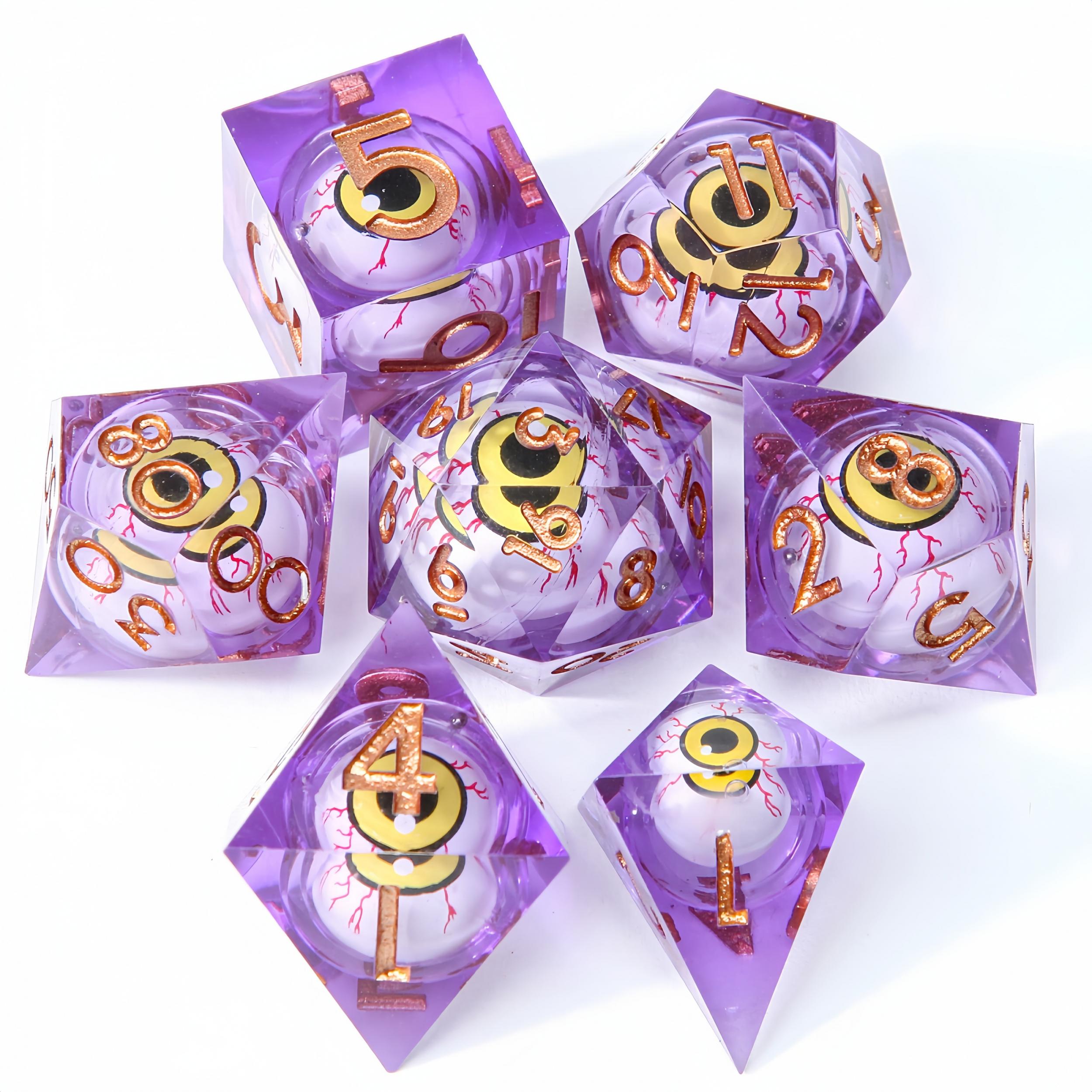 7pcs Translucent Resin Dice Set For Board Game