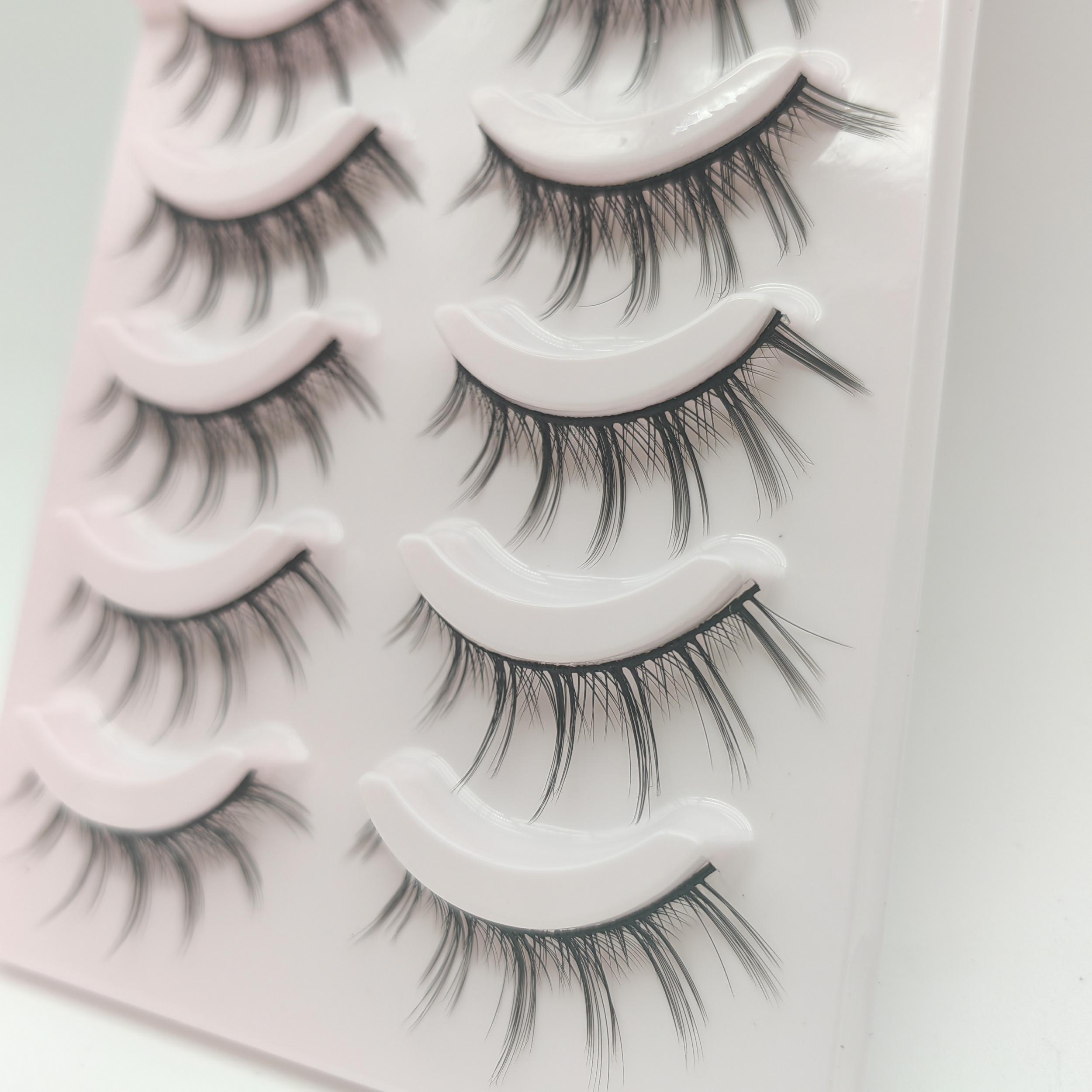Natural Pointed False Eyelashes Makeup Tools 5 Pairs