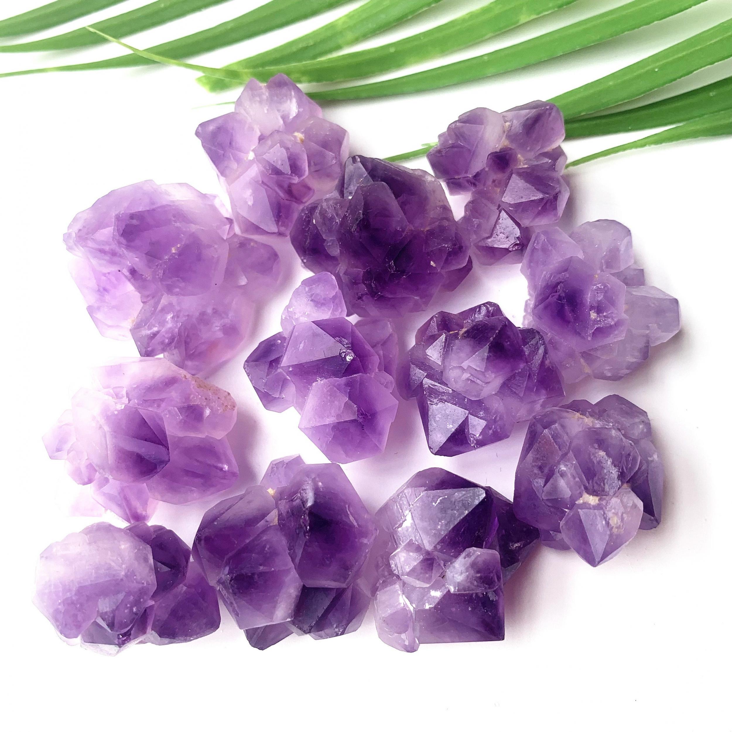 Natural Amethyst Flower Cluster Raw Stone Crystals