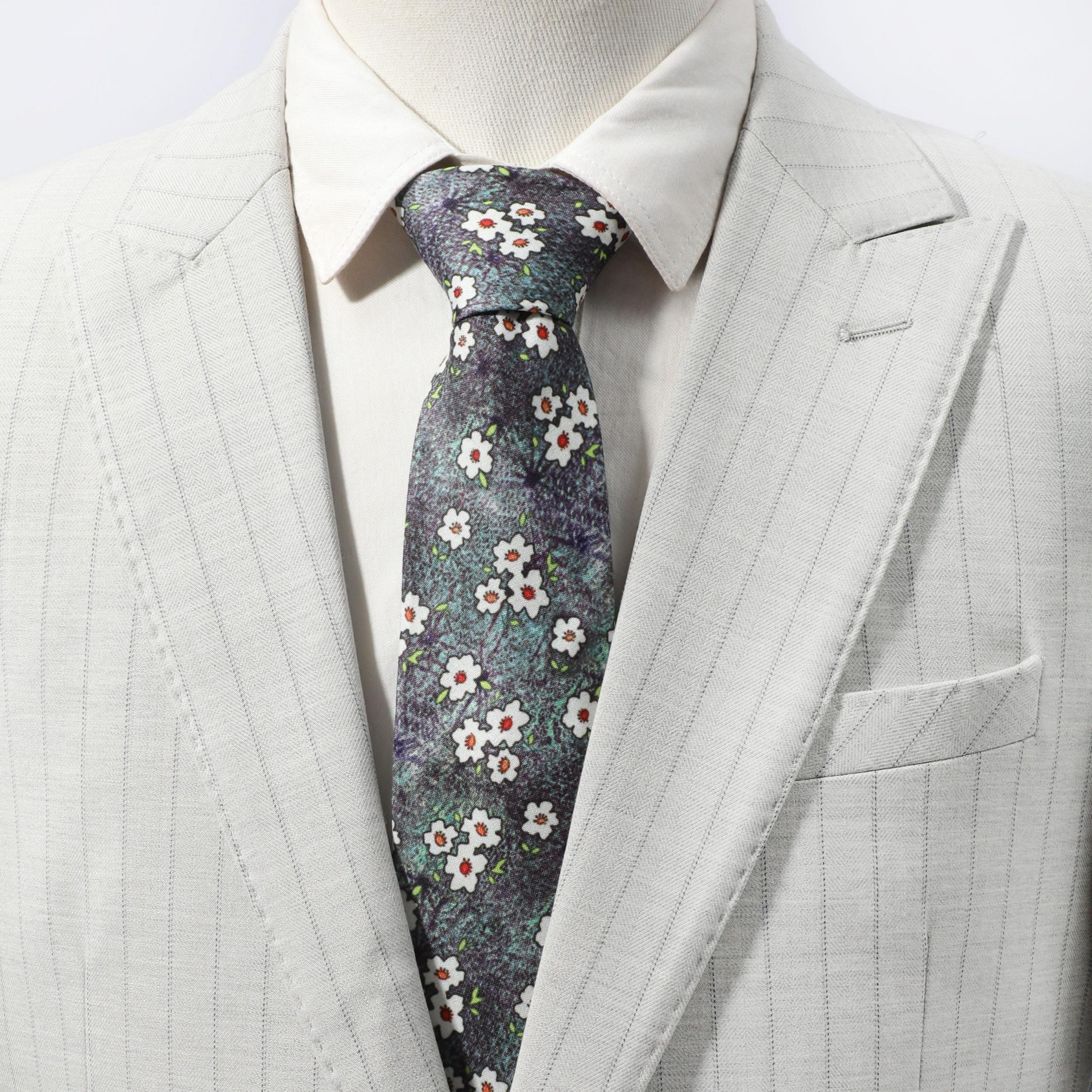 Men's Retro Party Style Gradient Flower Cotton Tie