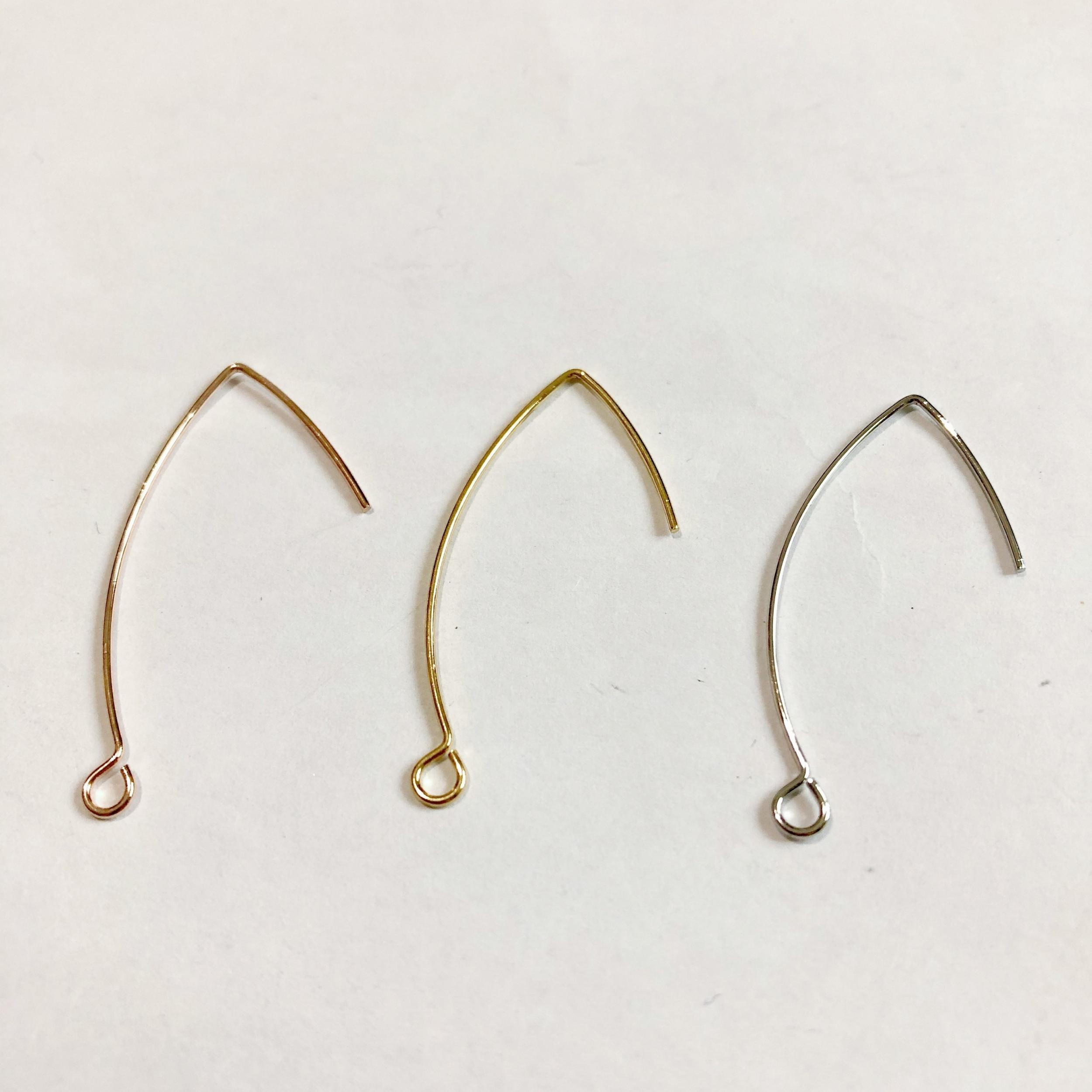 20pcs Golden Silvery Ear Wire DIY Assembly Ear Hooks