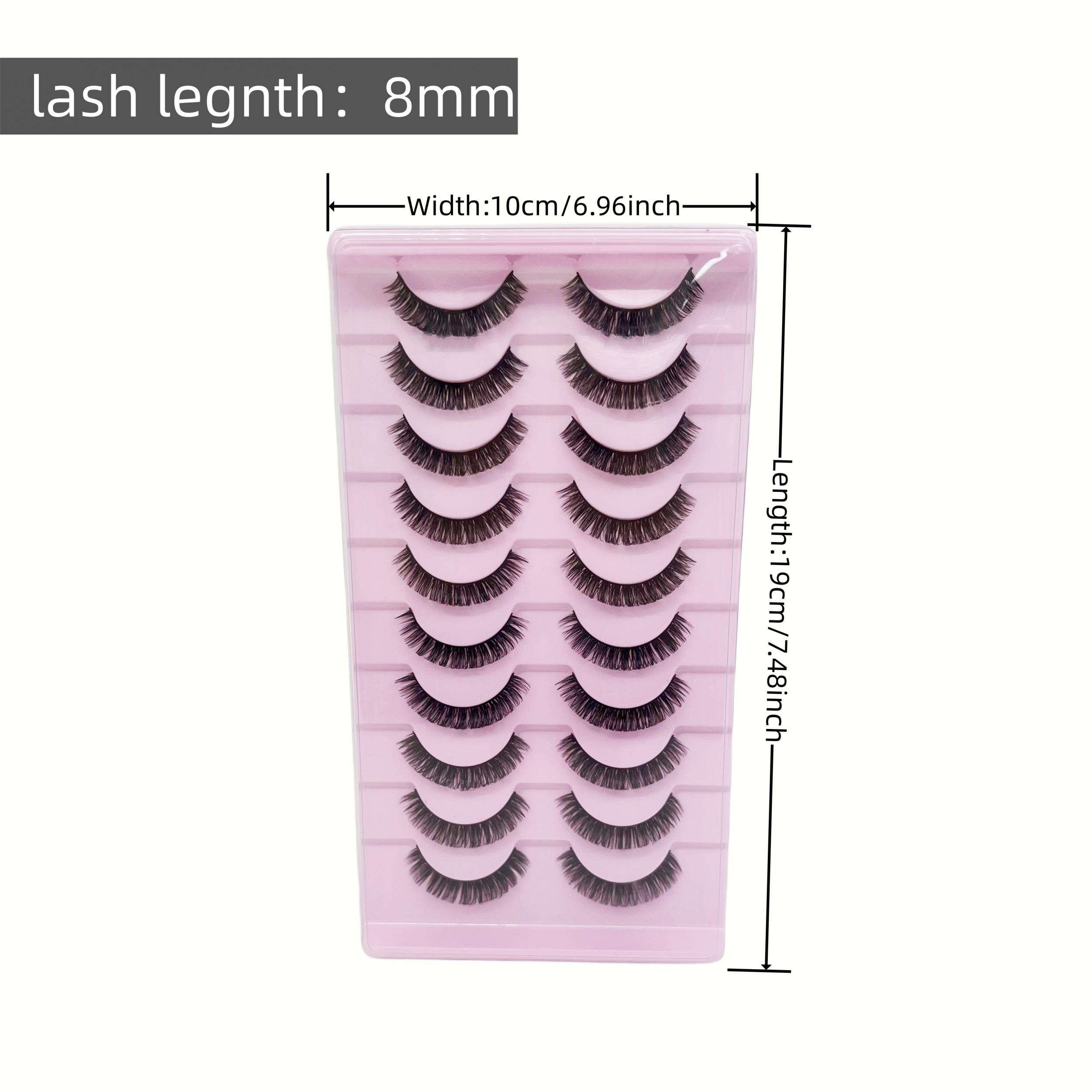 10 Pairs D Curly Natural Mink Lashes 8mm Wispy Fluffy Volume Soft Eye Lashes