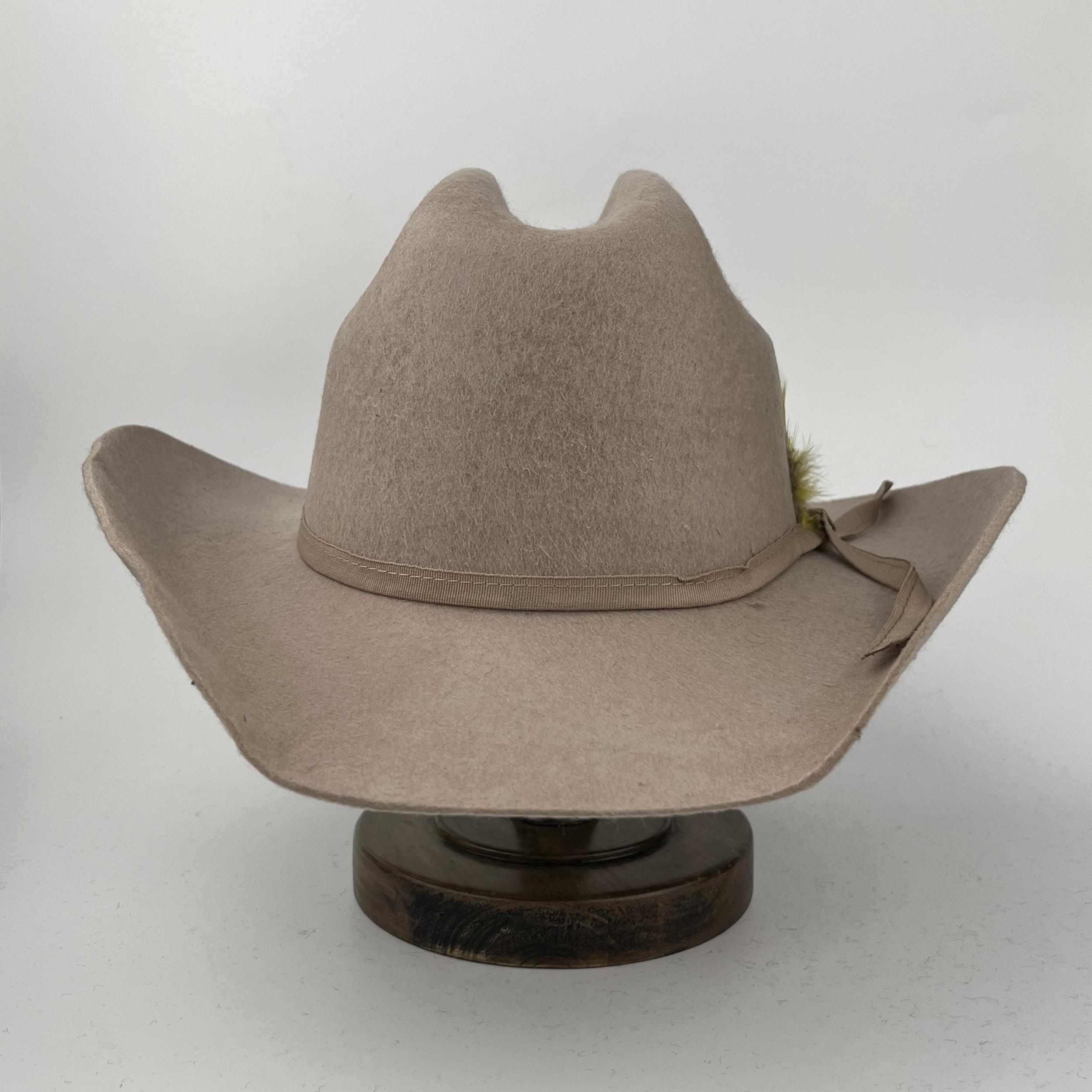 Breathable Sunshade Cowboy Hat w/ Bow Feather Belt & Rope Accessories