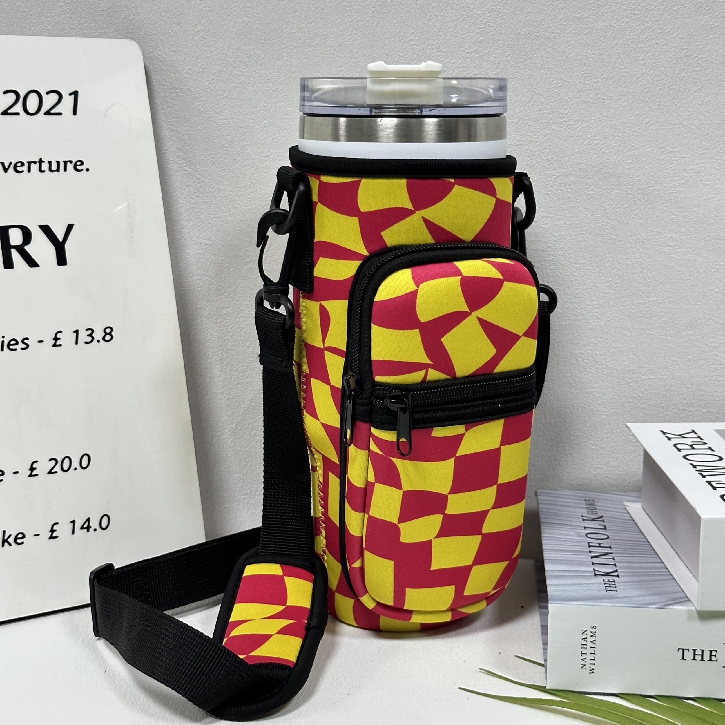 Colorful Insulated Sleeve for 40oz Cup w/ Pocket - Pattern Printed Holder