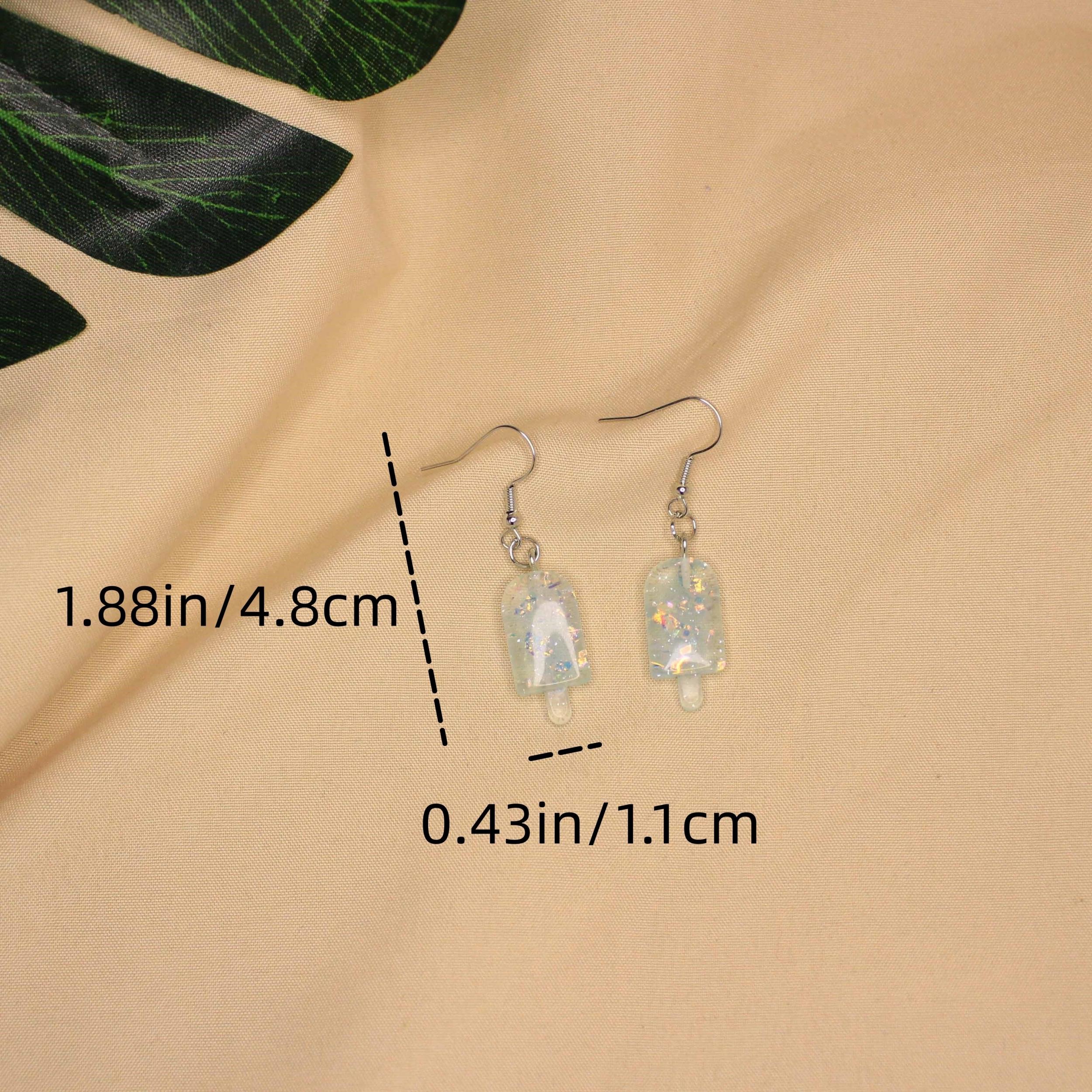 3D Stick Popsicle Pendant Earrings, Multiple Colors