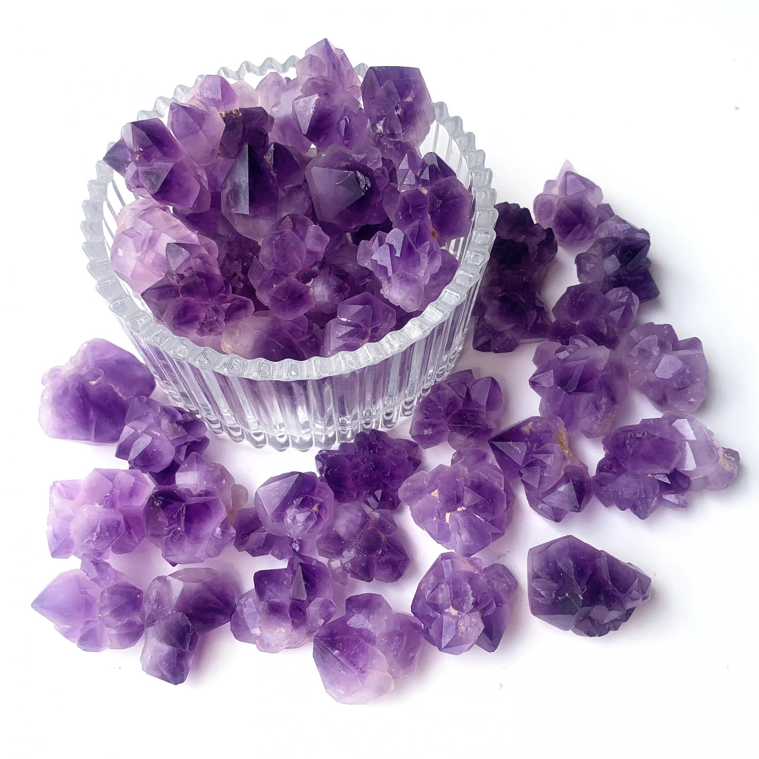 Natural Amethyst Flower Cluster Raw Stone Crystals