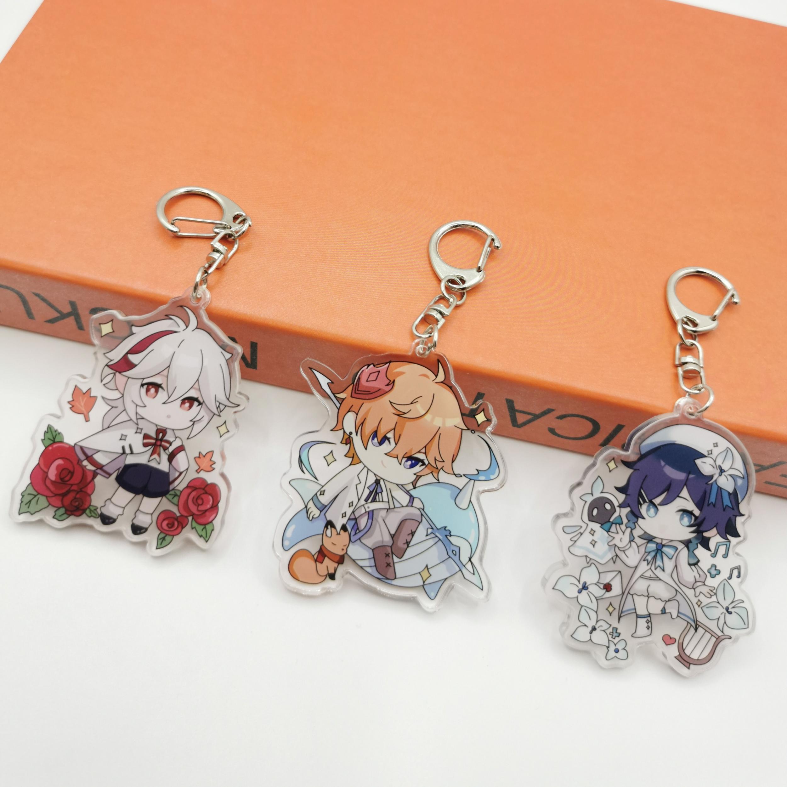 Anime Game Pretty Suit Character Key Chain Acrylic Pendant