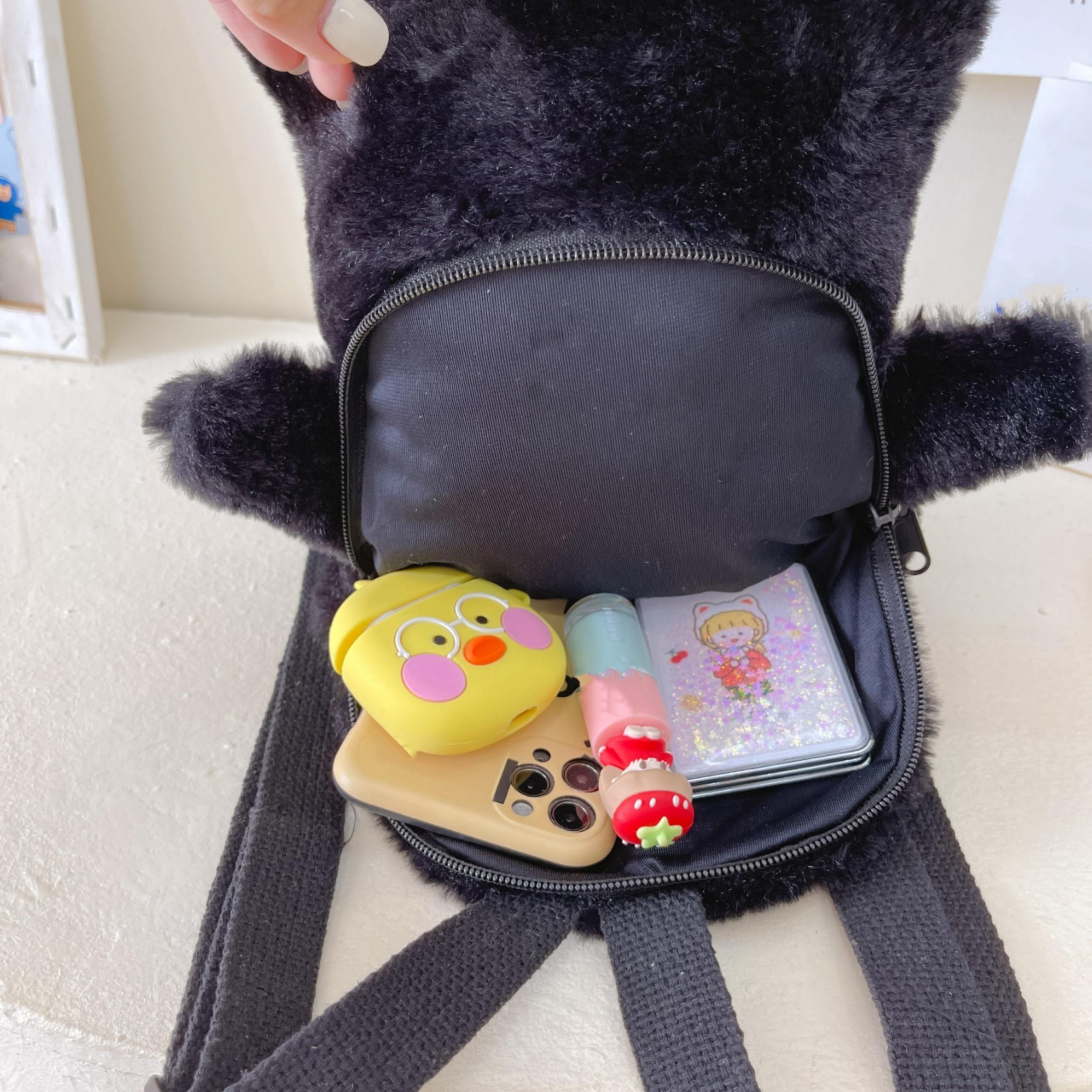 Funny Plush Skeleton Shaped Backpack and Little Devil Coin Purse Set