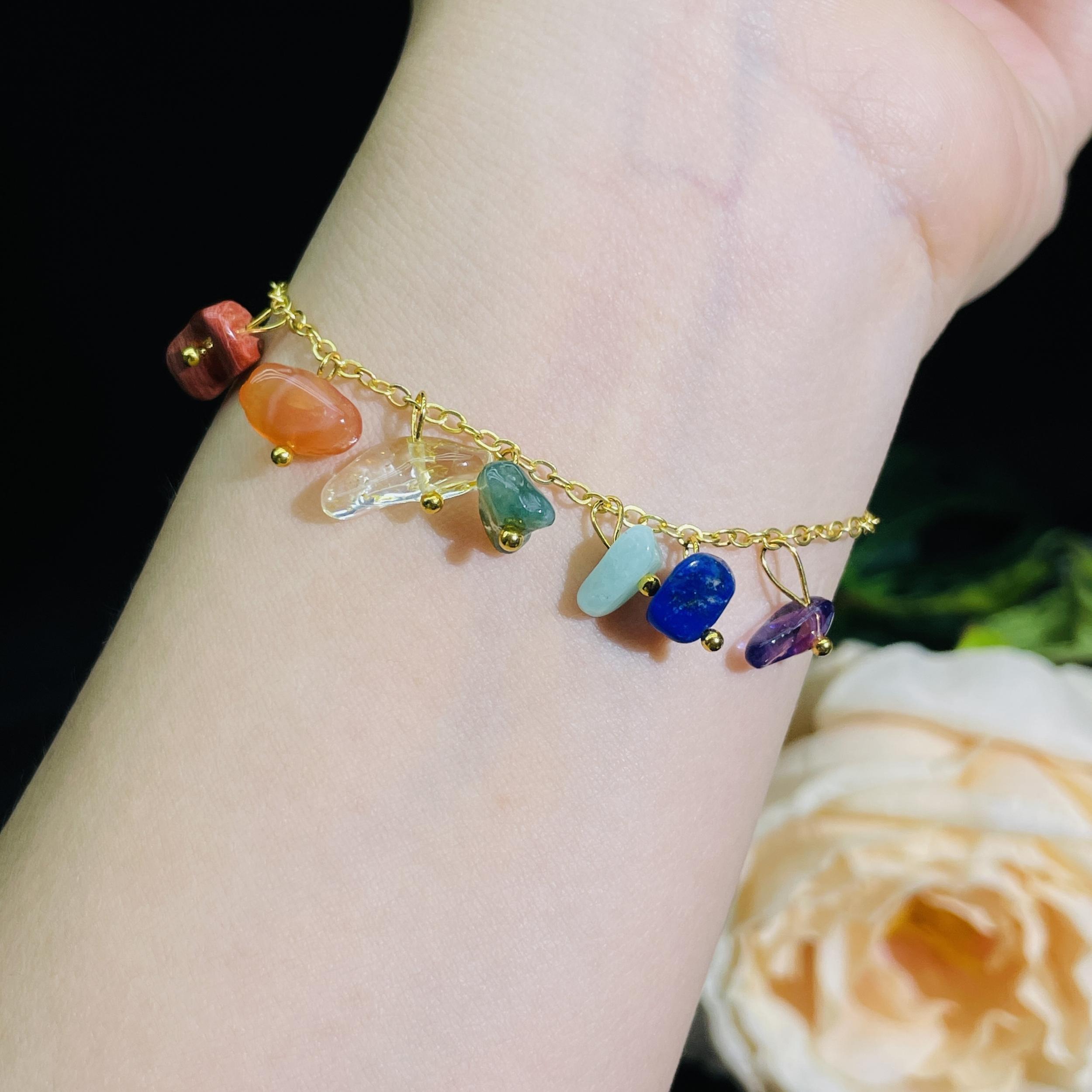 Natural Crystal Seven Chakra Bracelets, Healing Accessories