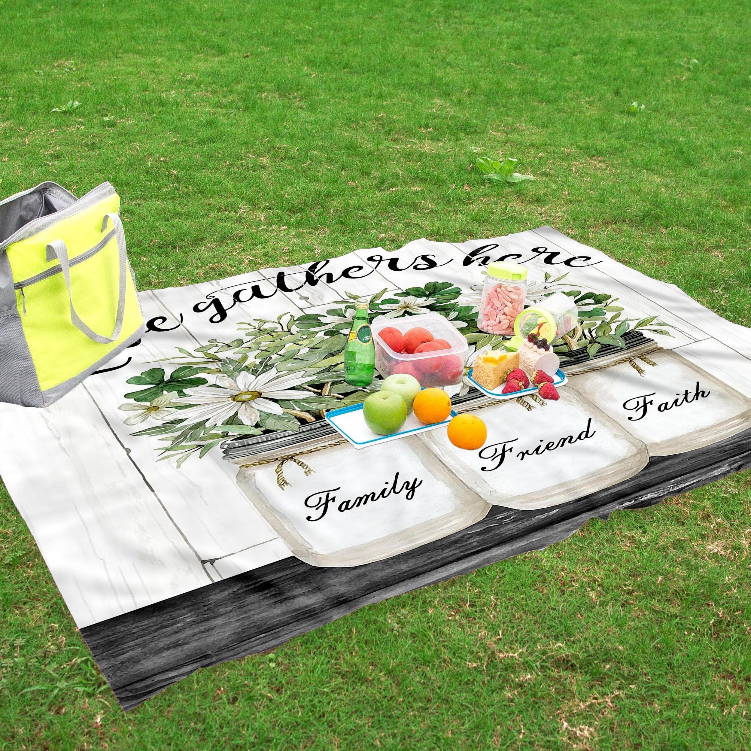 Wooden Board Vase Print Camping Mat, Waterproof Sandproof