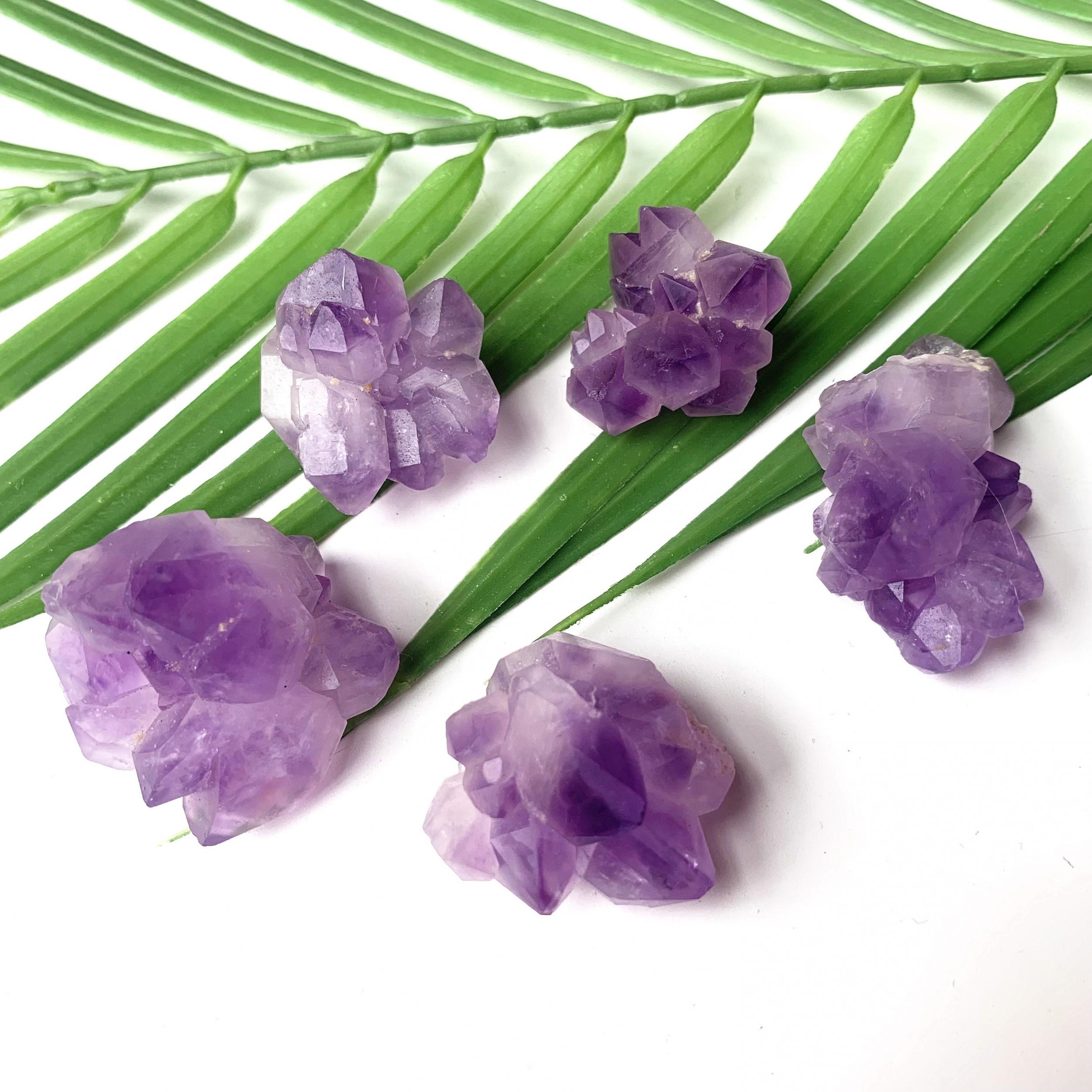 Natural Amethyst Flower Cluster Raw Stone Crystals