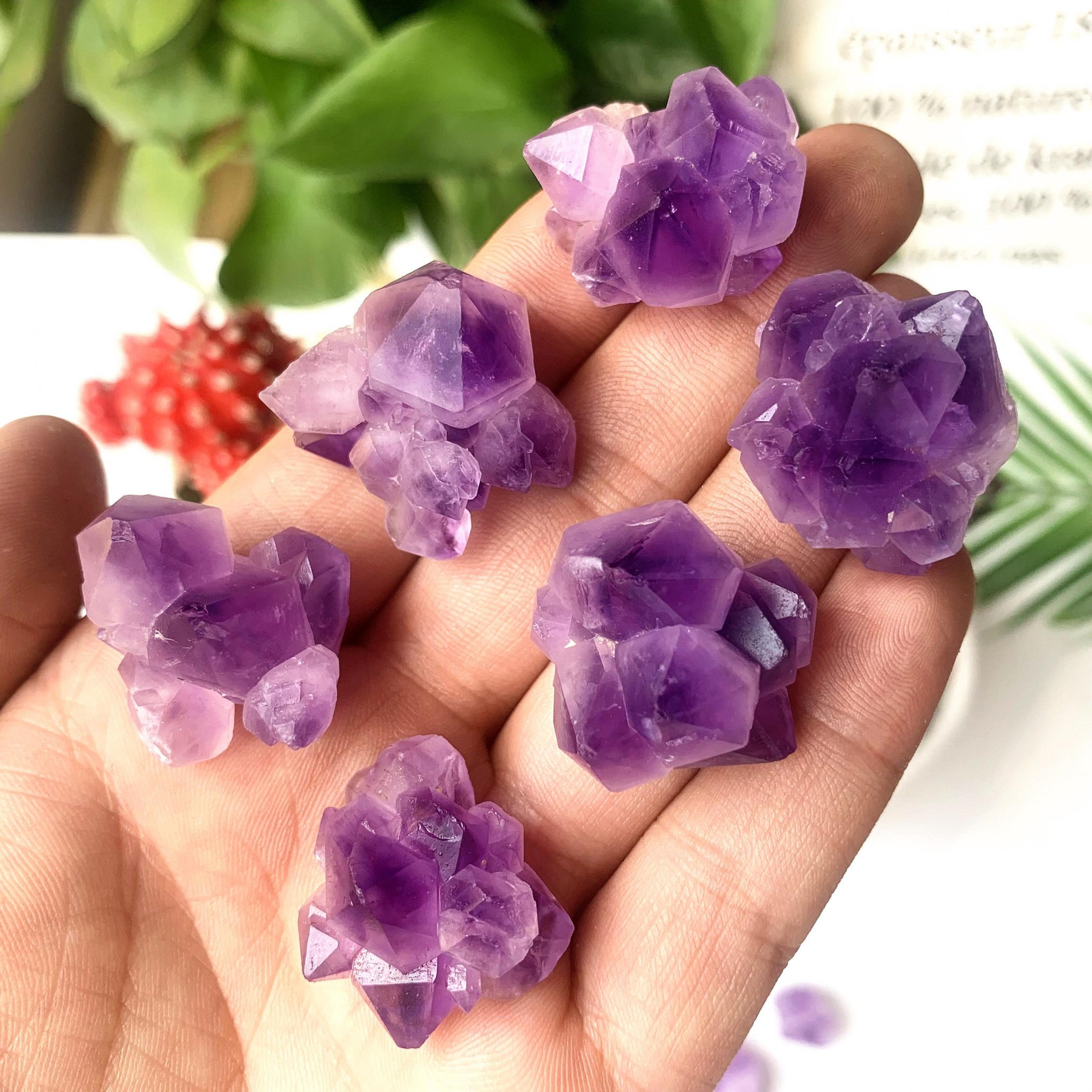 Natural Amethyst Flower Cluster Raw Stone Crystals