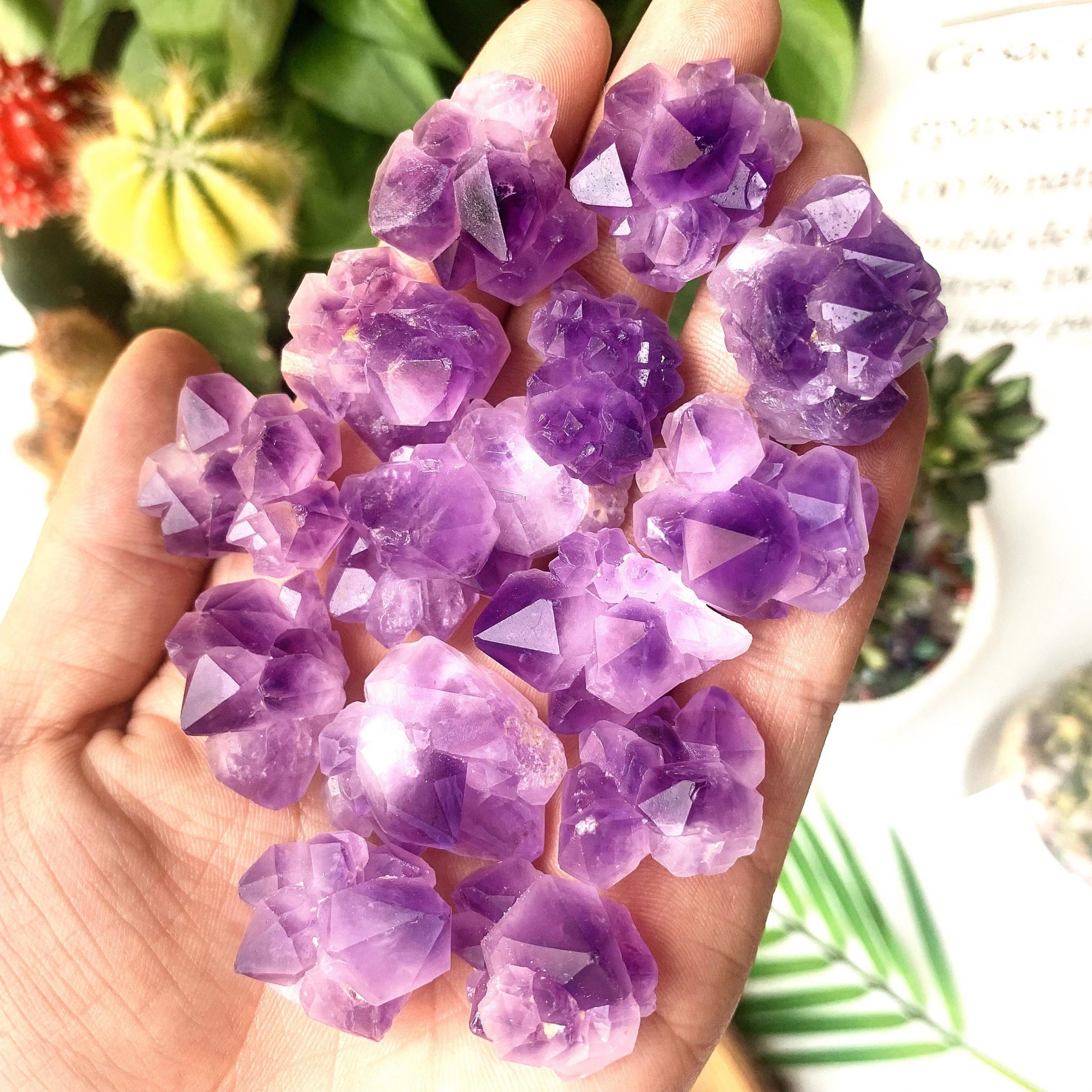 Natural Amethyst Flower Cluster Raw Stone Crystals