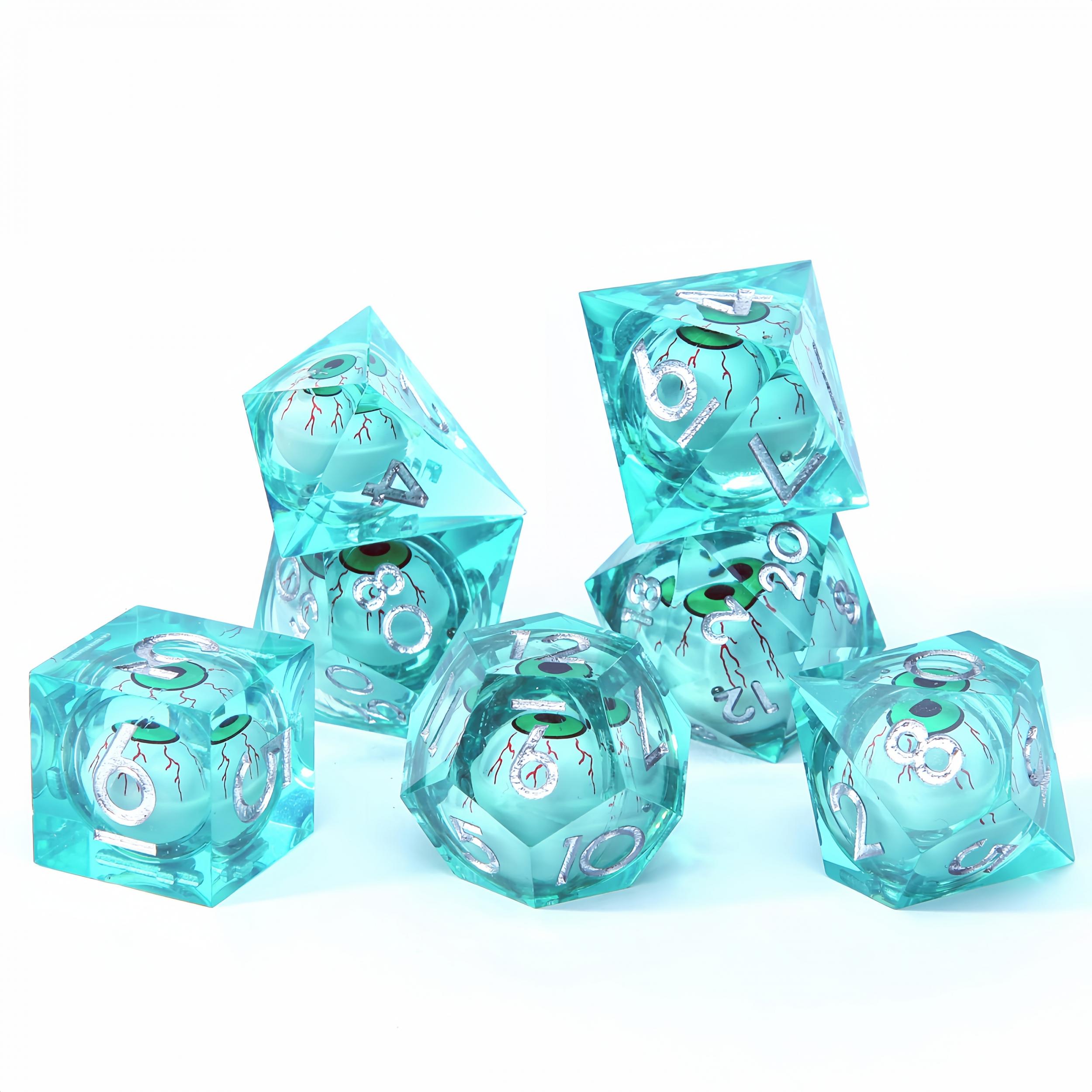 7pcs Translucent Resin Dice Set For Board Game