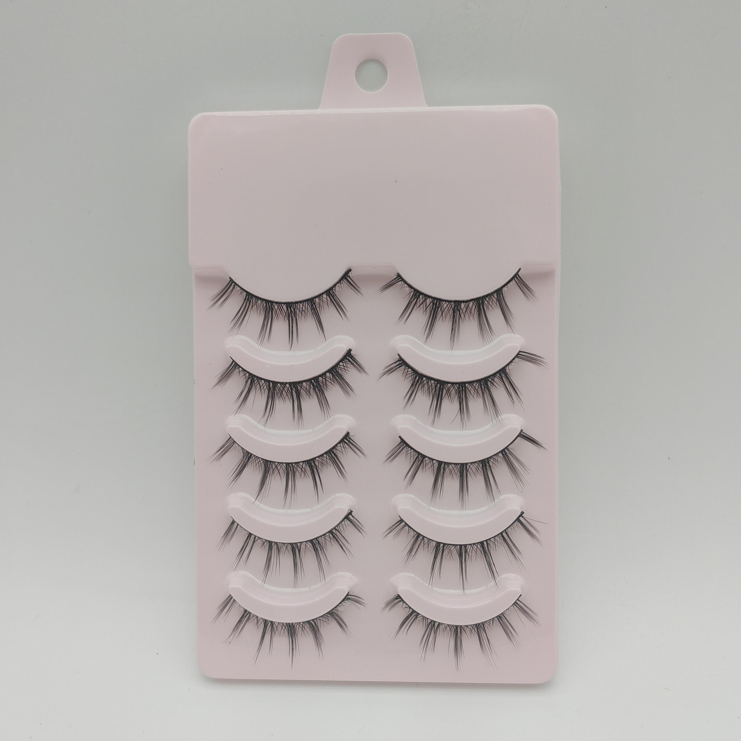 Natural Pointed False Eyelashes Makeup Tools 5 Pairs