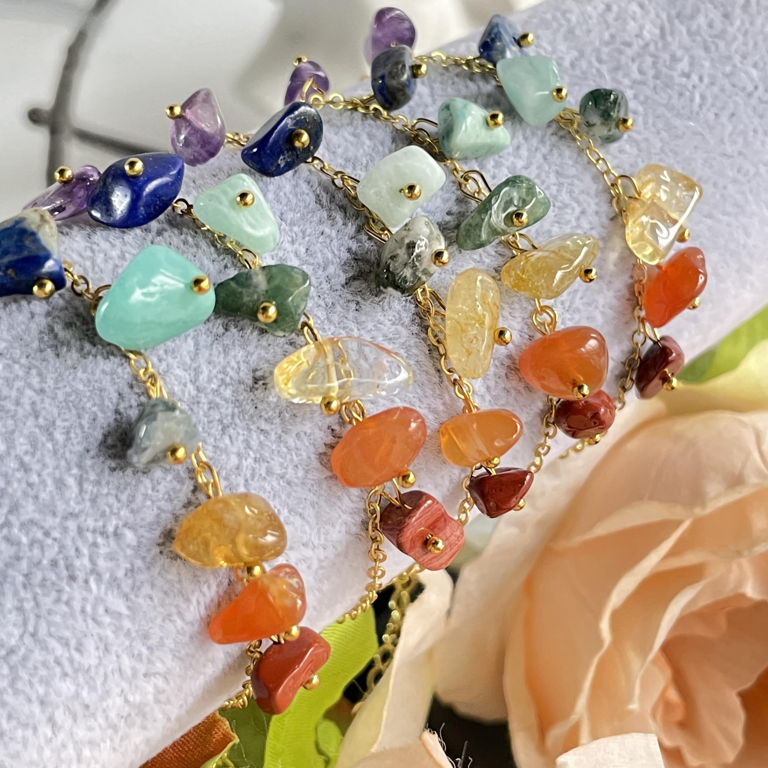Natural Crystal Seven Chakra Bracelets, Healing Accessories