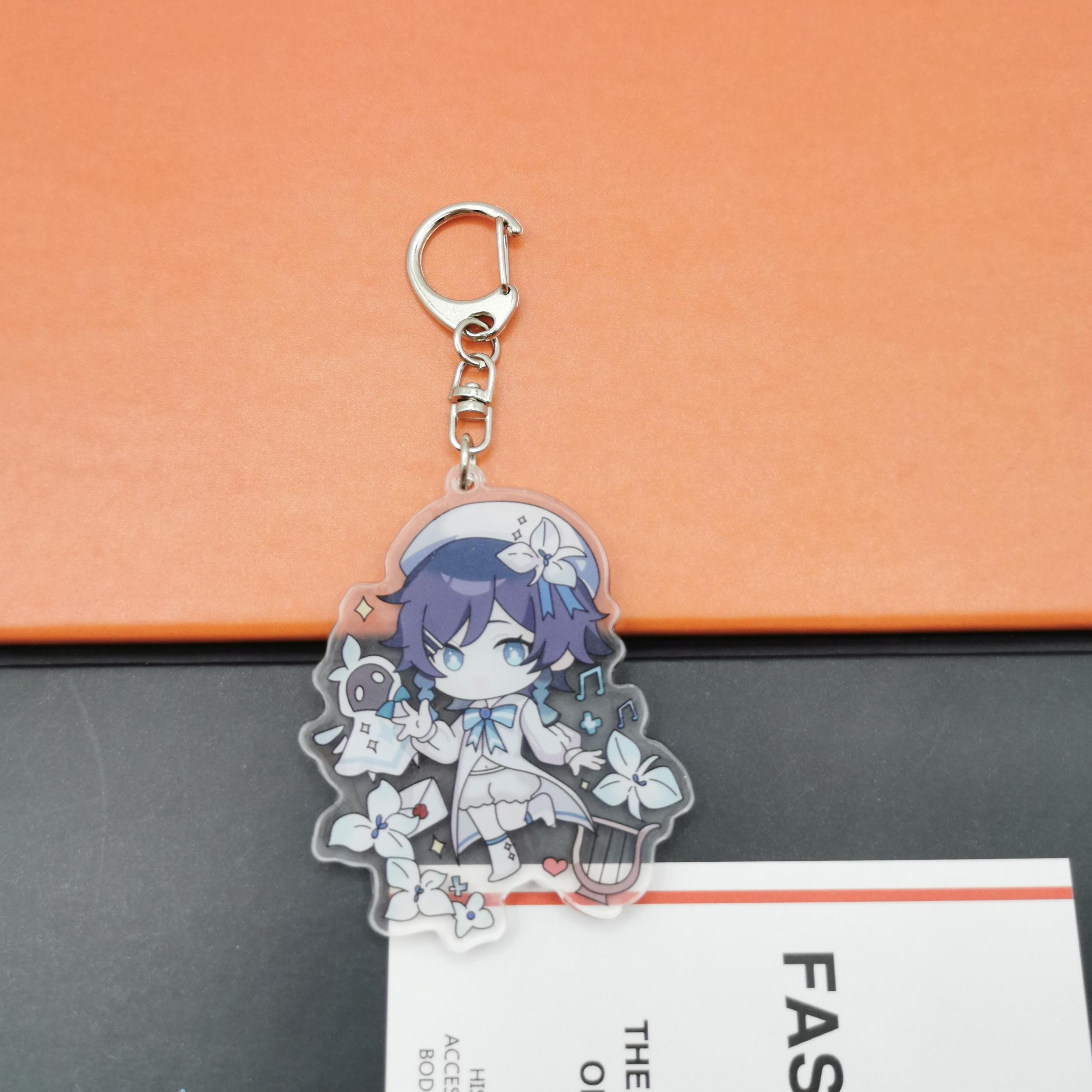 Anime Game Pretty Suit Character Key Chain Acrylic Pendant