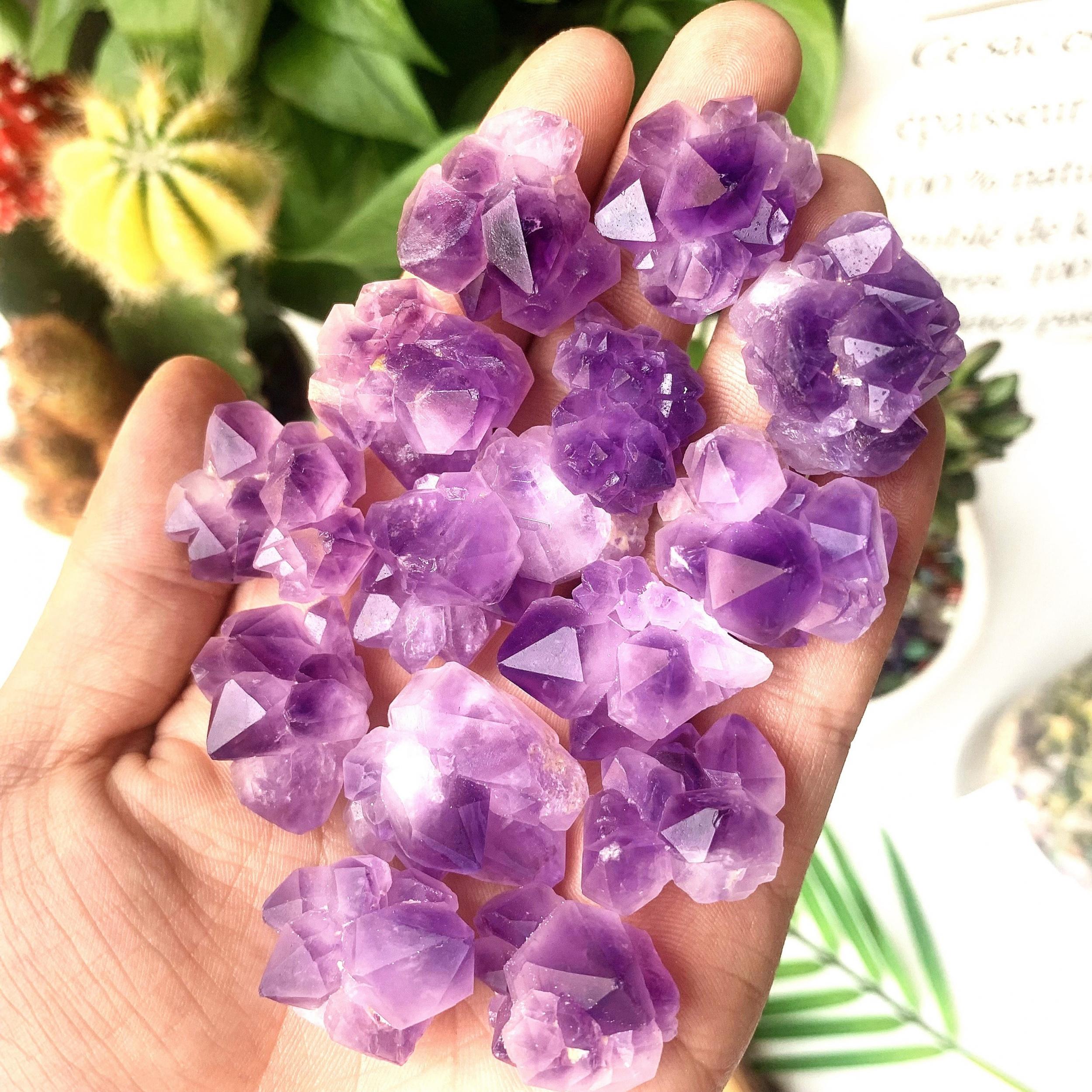 Natural Amethyst Flower Cluster Raw Stone Crystals