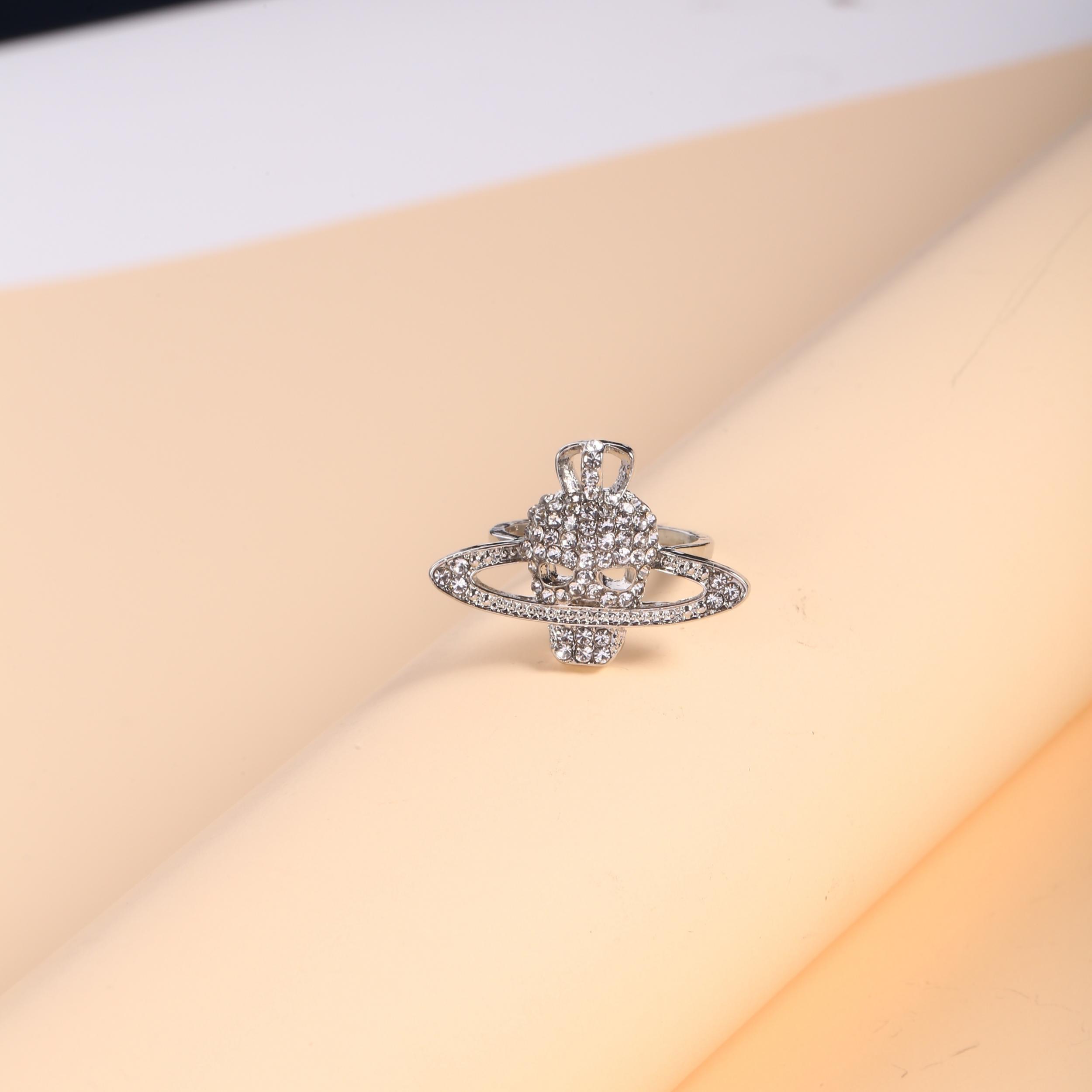 Men's Rhinestone Skull Cuff Ring