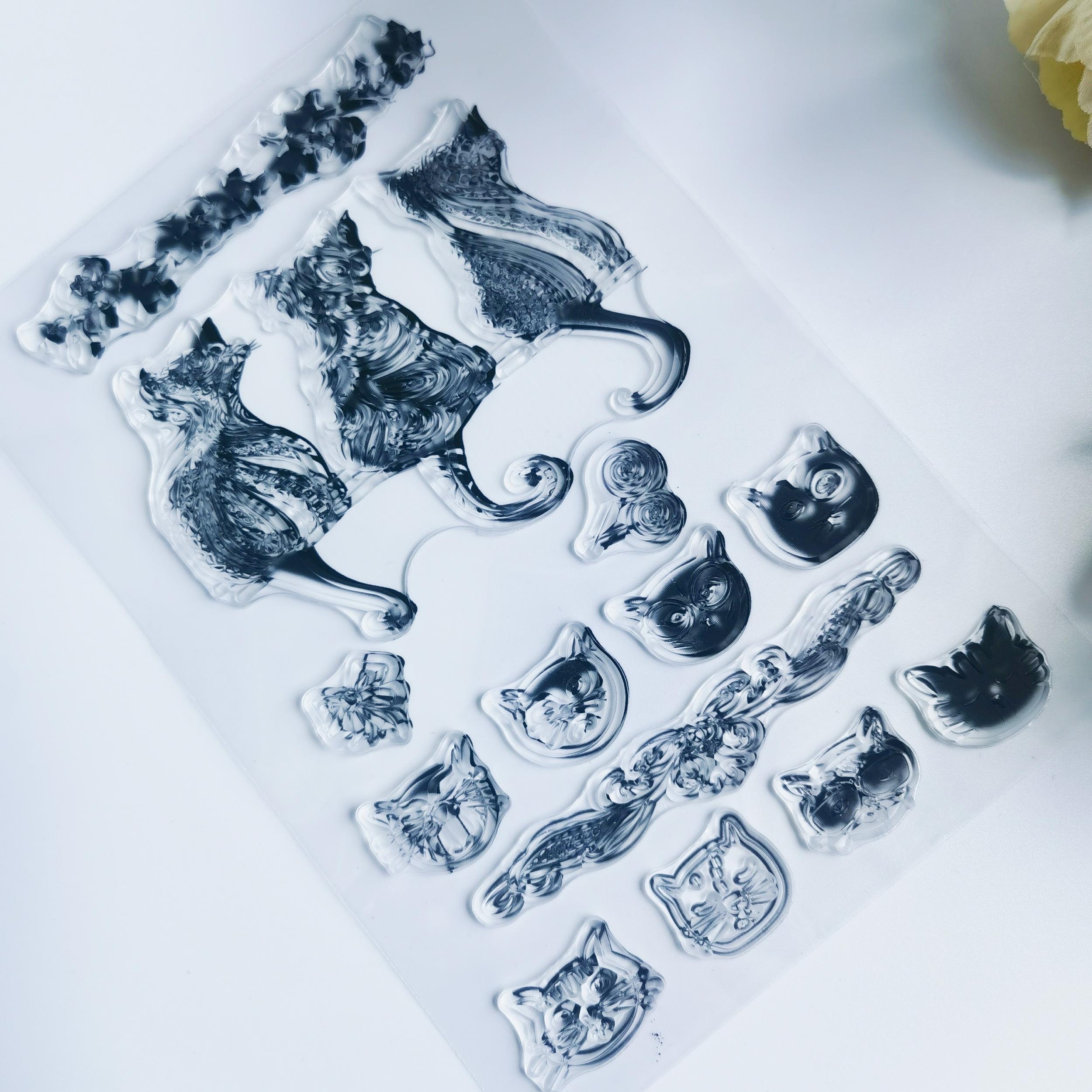 Cartoon Cat Transparent Silicone Stamp for DIY Decoration