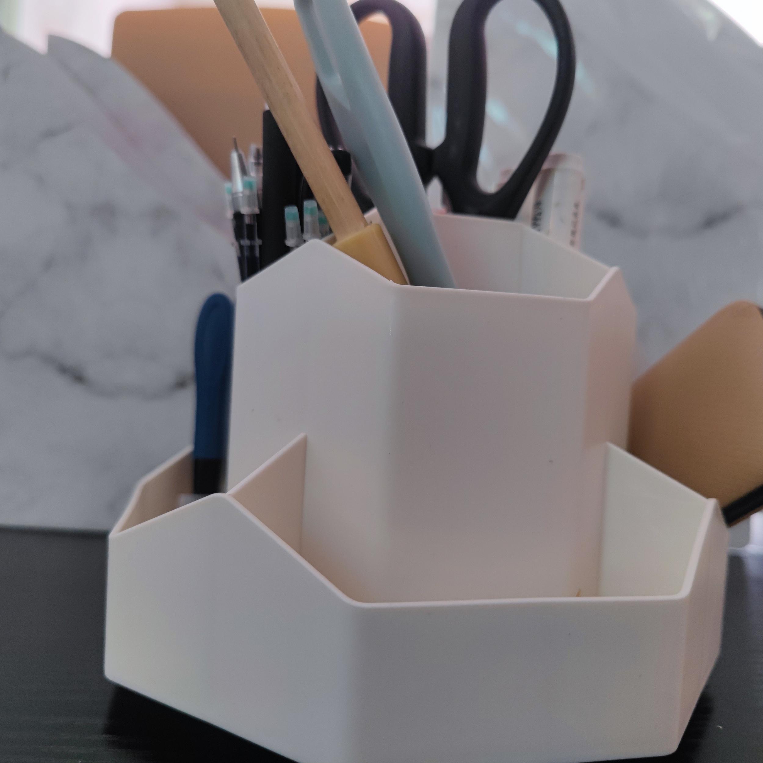 Desk Makeup Brush and Pen Holder Organizer Large Capacity Storage Box