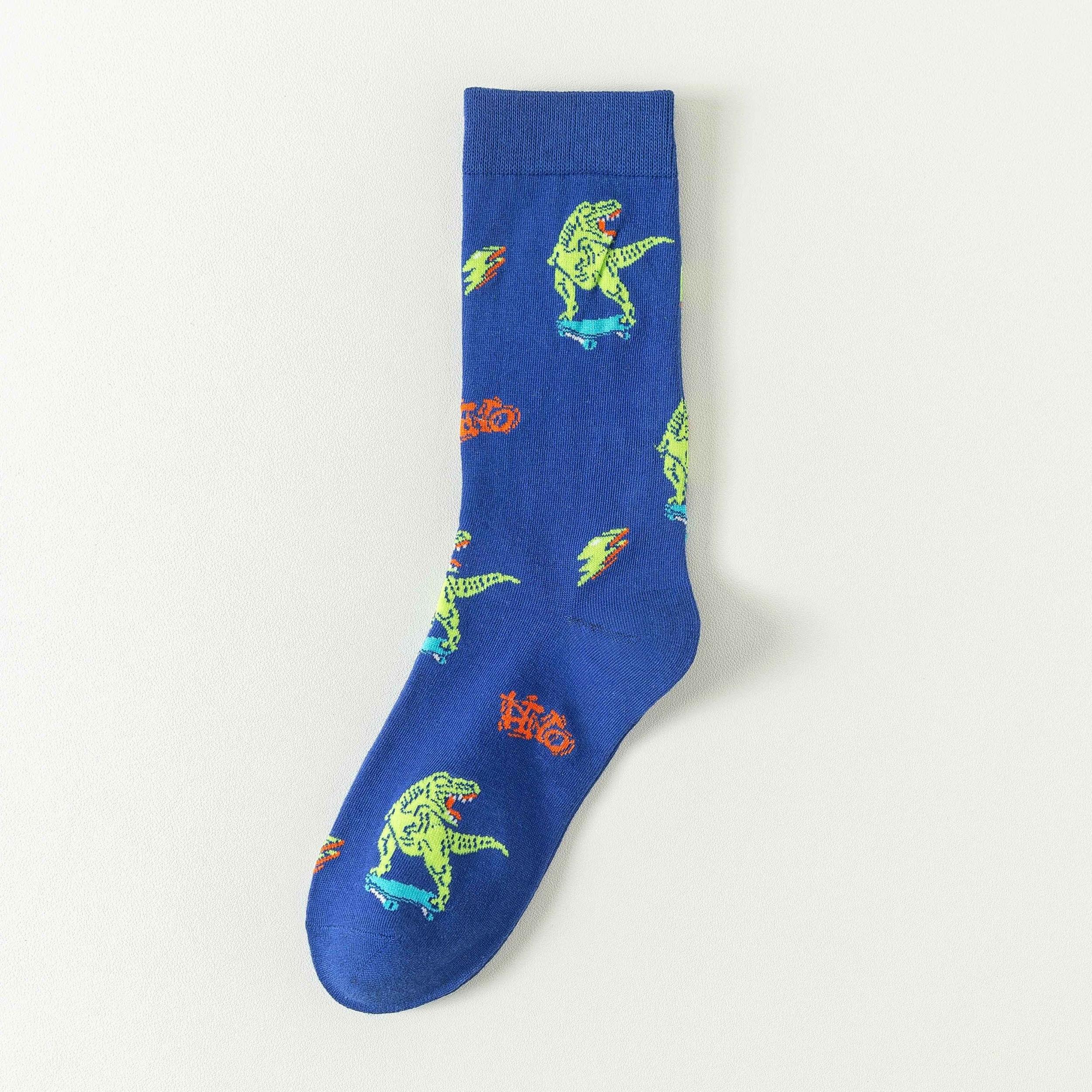 Dino Print Mid Tube Socks Women's Stockings